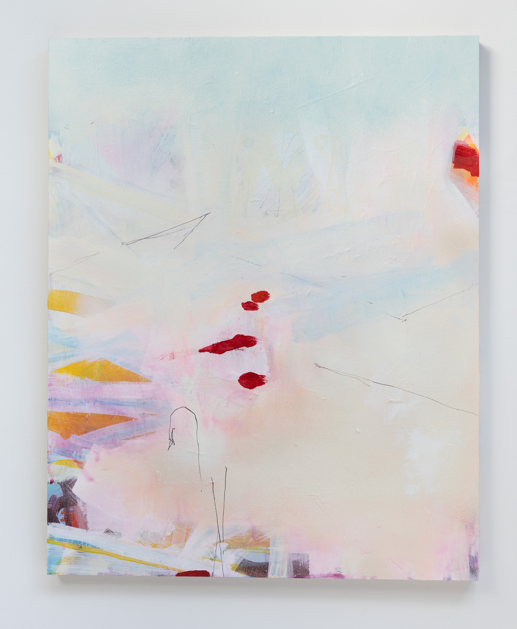 2020, acrylic, watercolor and ink on panel, 20 x 16 inches