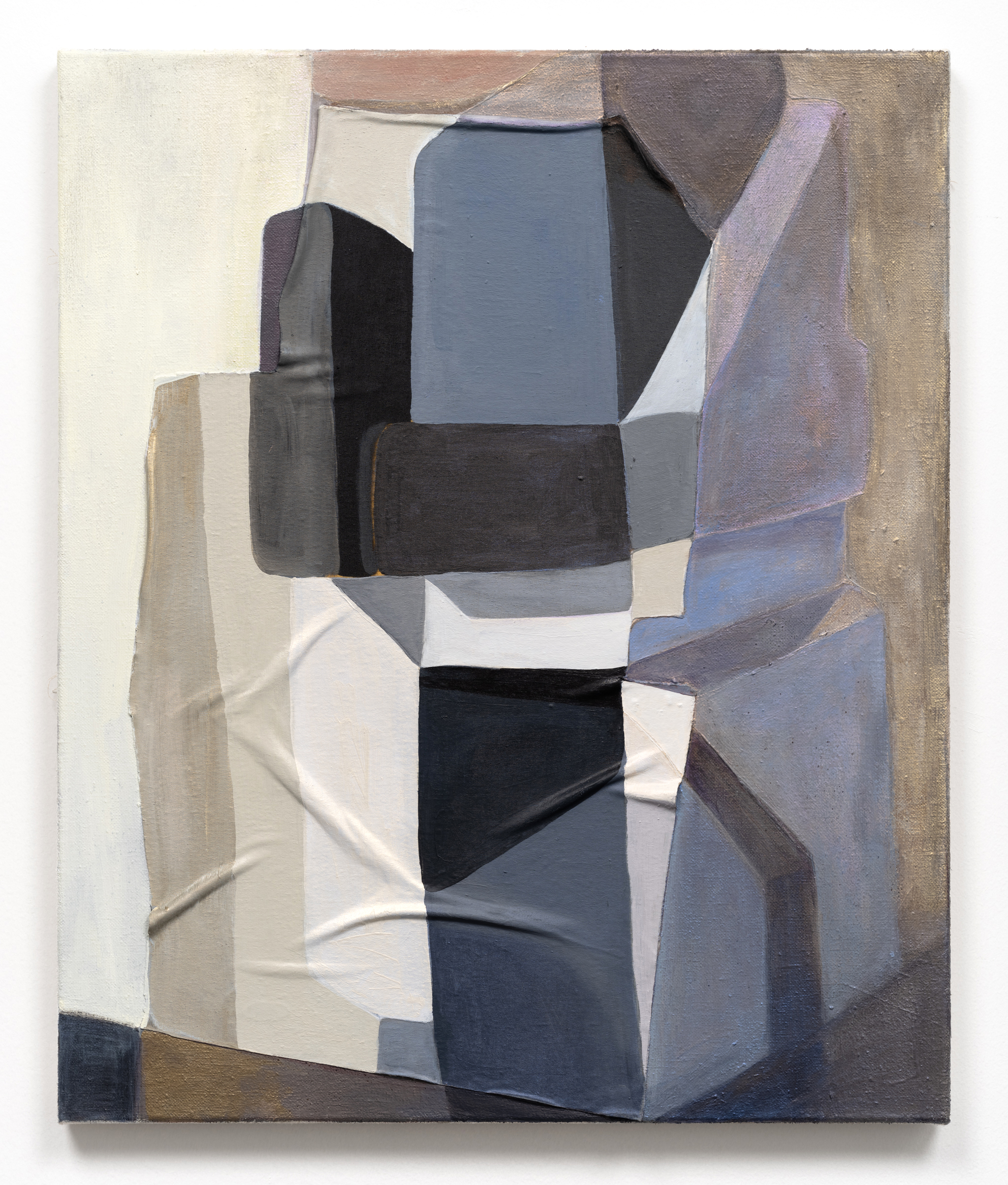 Upright Motive, 2022, 24 x 20 in, Acrylic and fabric on canvas