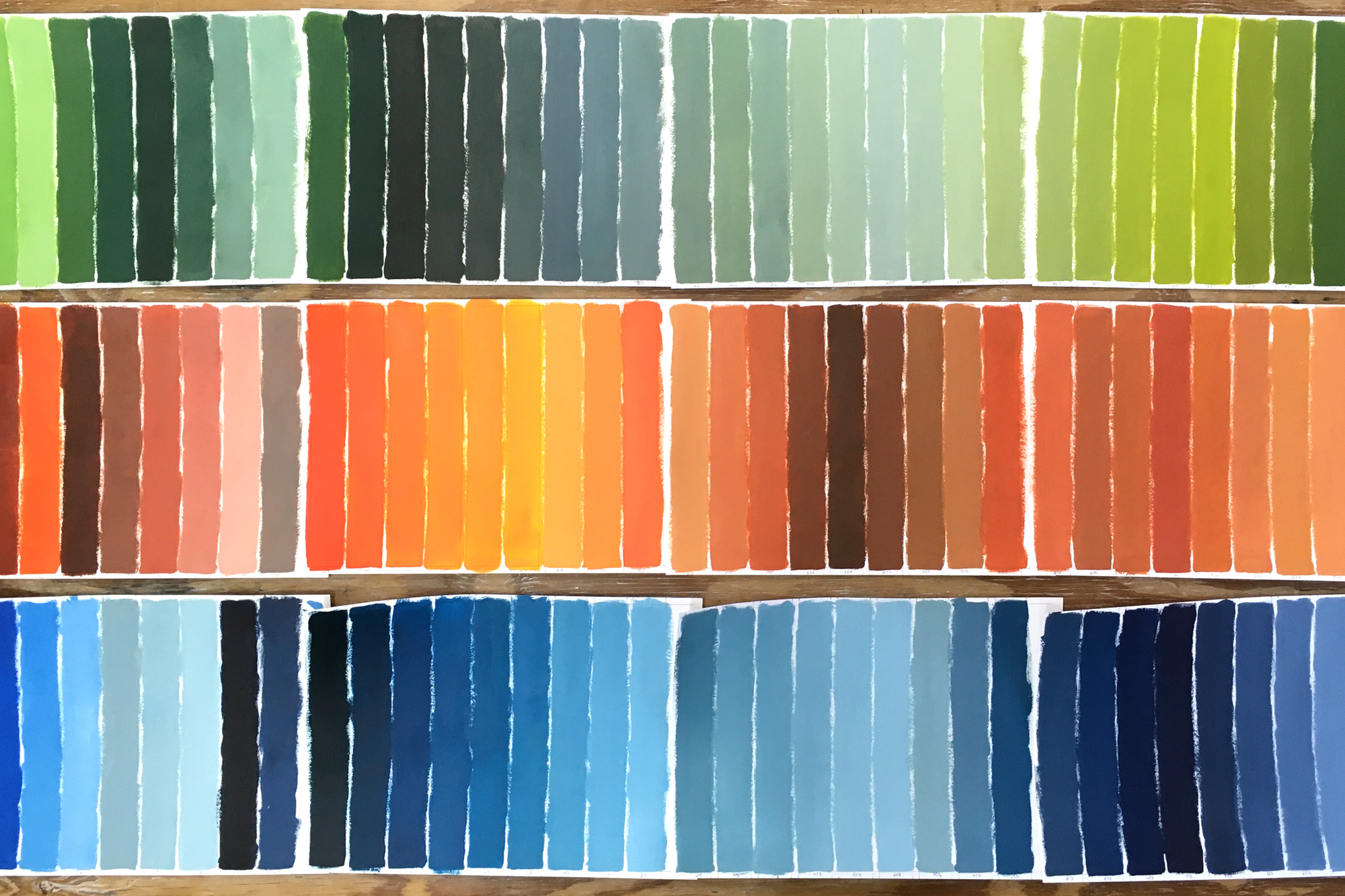 painted colour swatches