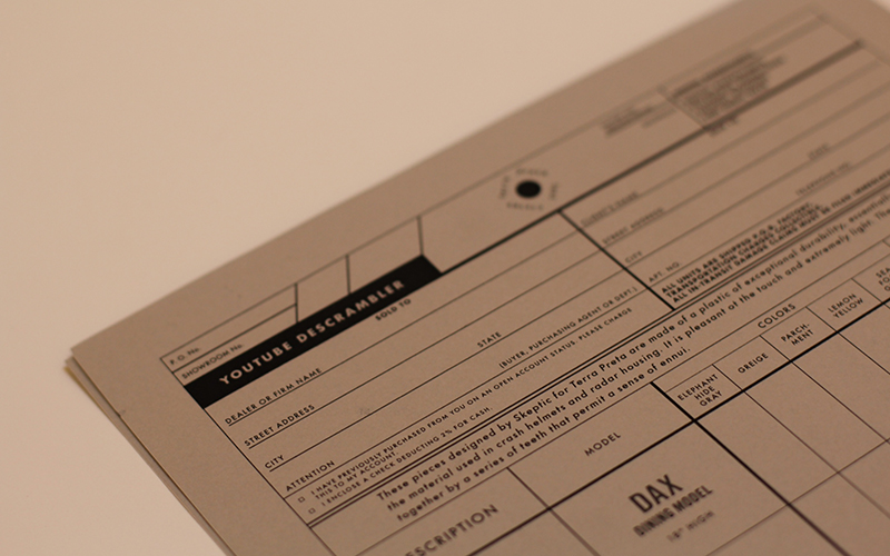 The order form for various sizes of the YouTube Descrambler