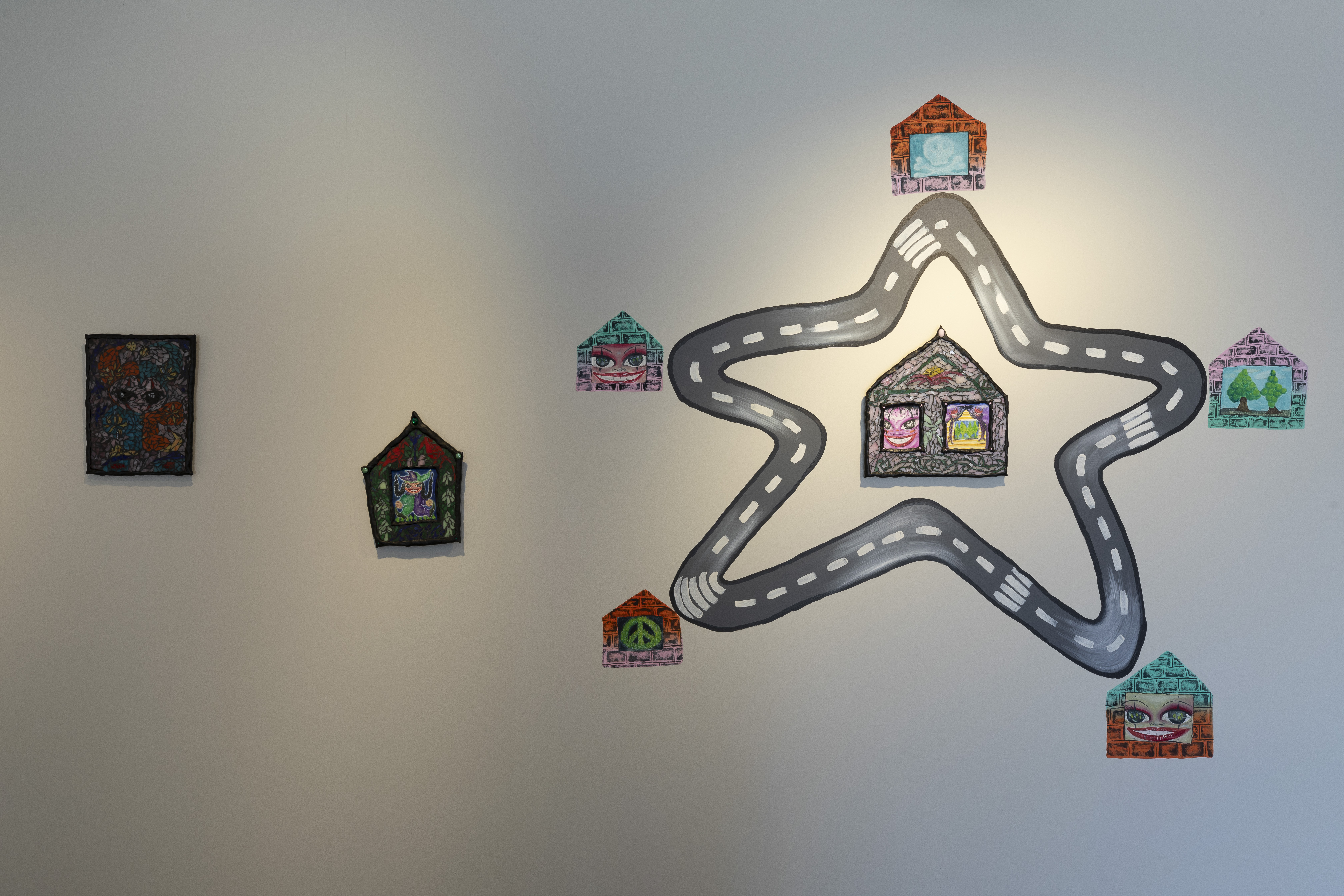 a map of where i live (detail) 2025 mural, mosaic installation Verge Gallery