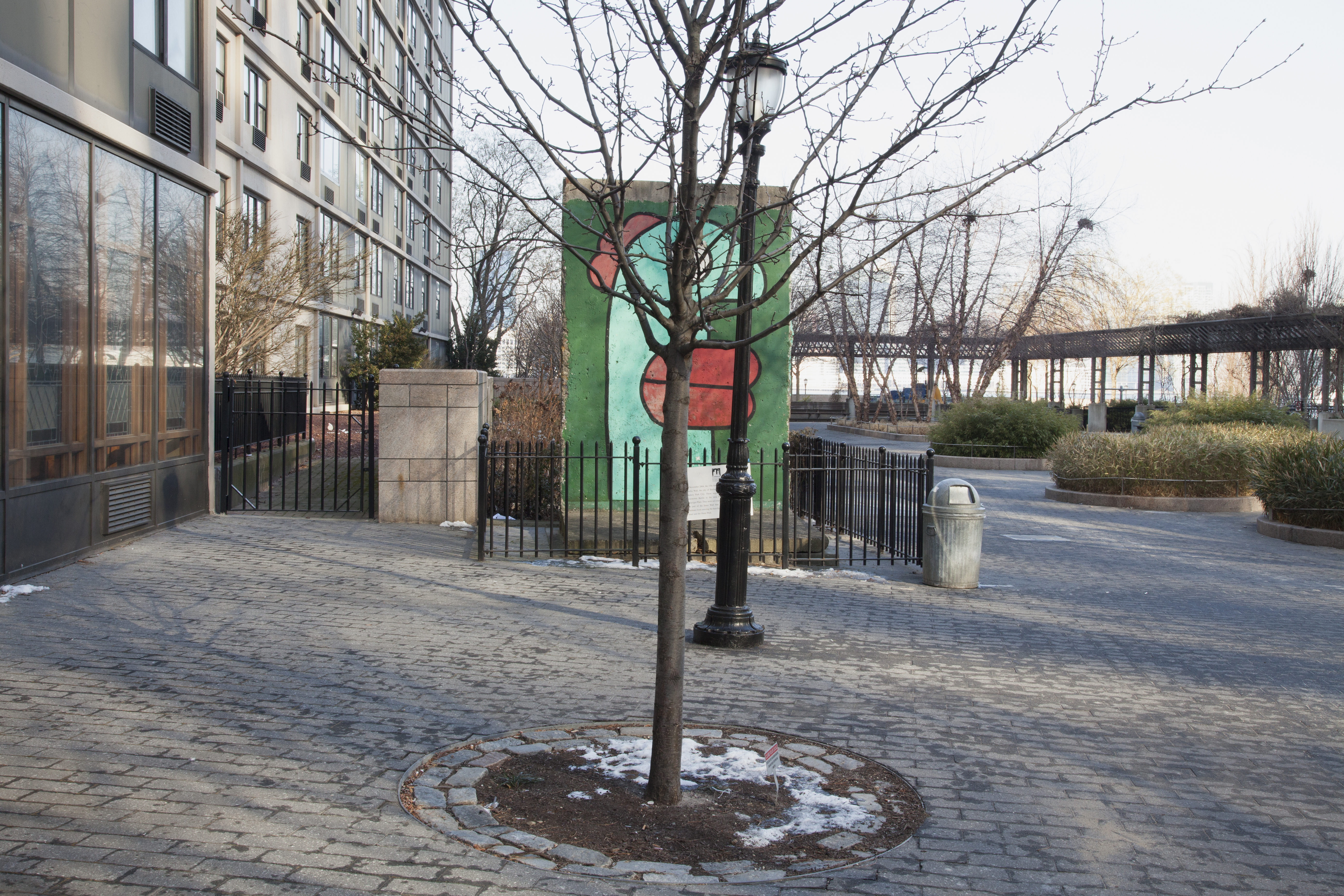 Berlin Wall segments, painted by Thierry Noir, Battery Park City, New York City, NY, 2015