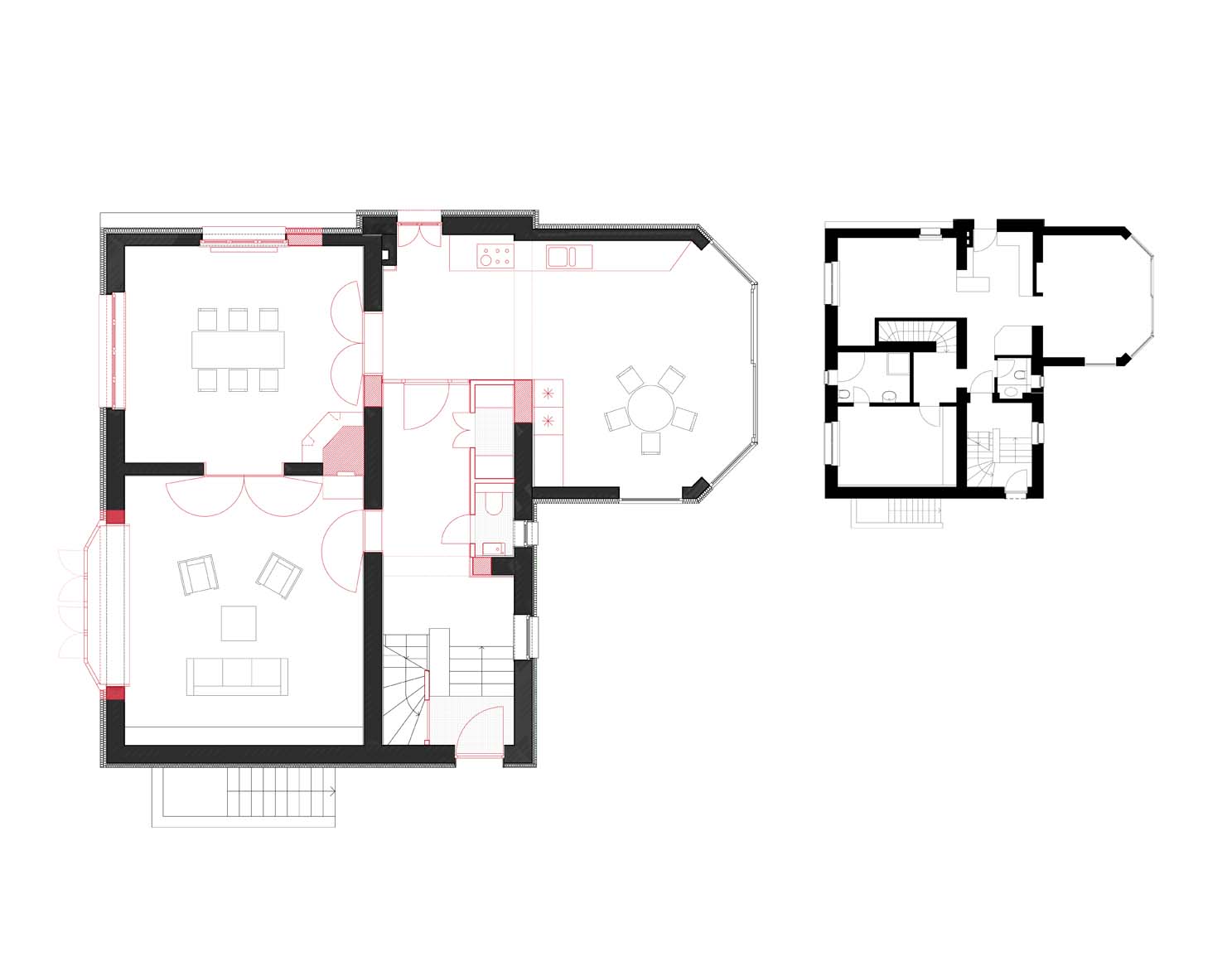 Grundriss Erdgeschoss Neu / Bestand