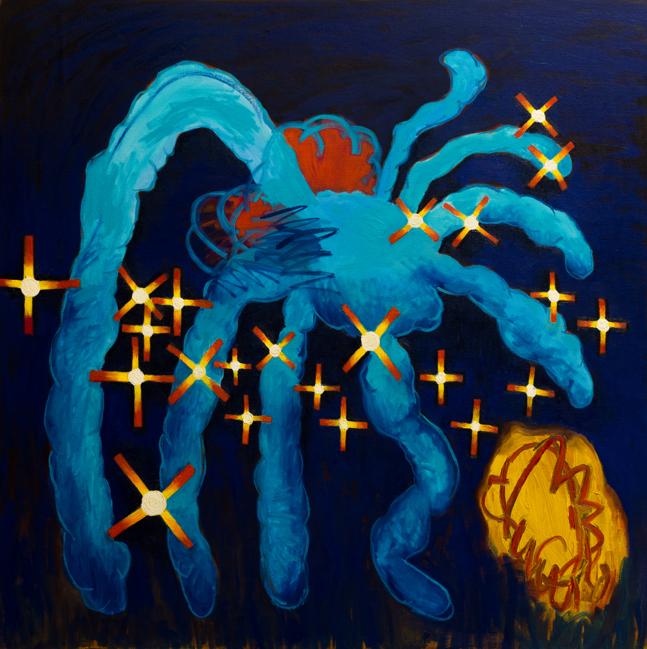 Artifício azul, 2019óleo sobre tela90 x 90 cm