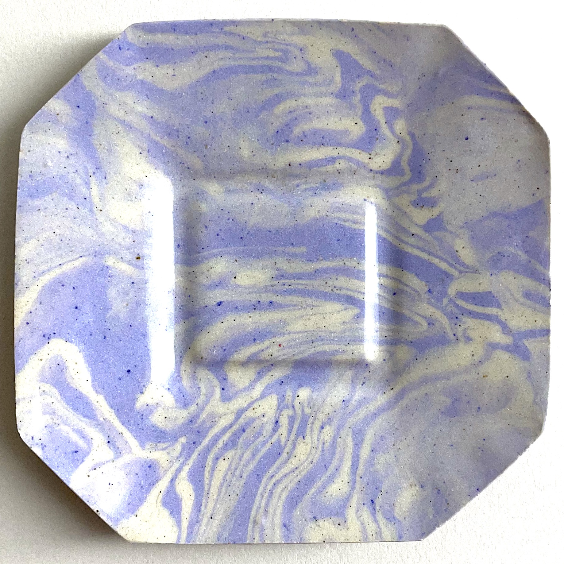 Extra Small Marbled Octagonal Plate [$35]