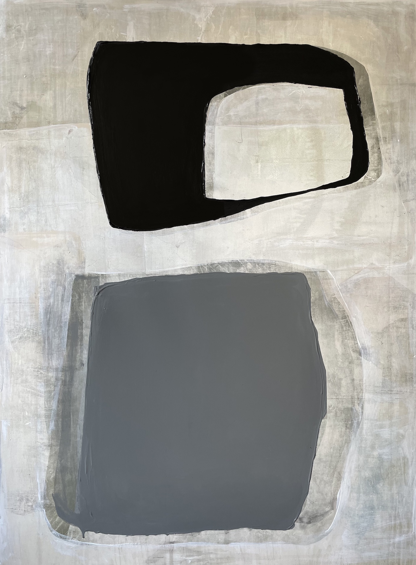 Black and Grey, 2022120 x 90 cmMixed media on canvas