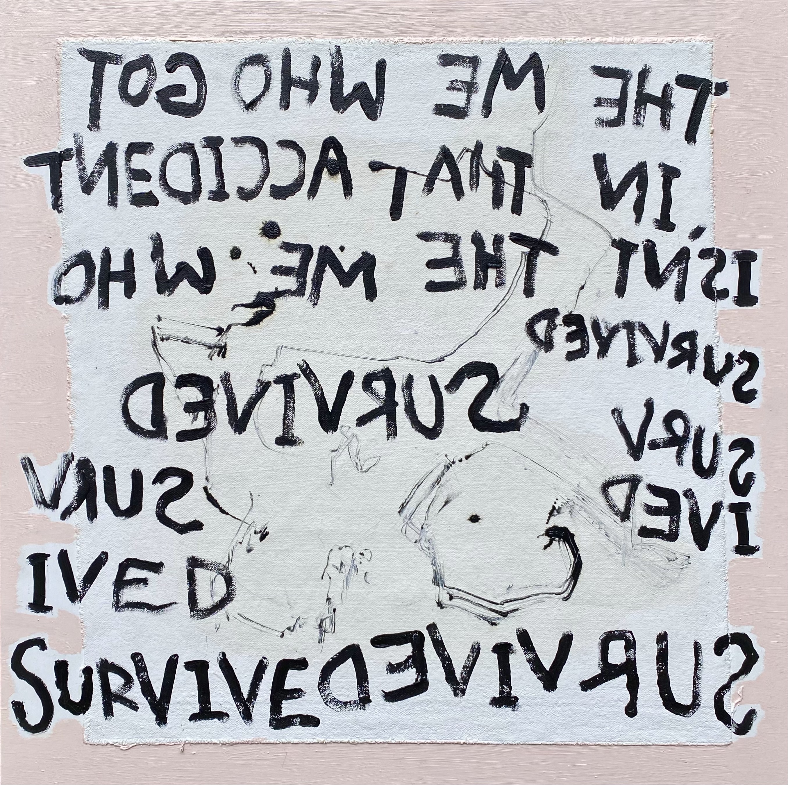 sometimes i think i died that day Ann Haley18 x 18 inchesoil and enamel on canvas and panel2022 SOLD