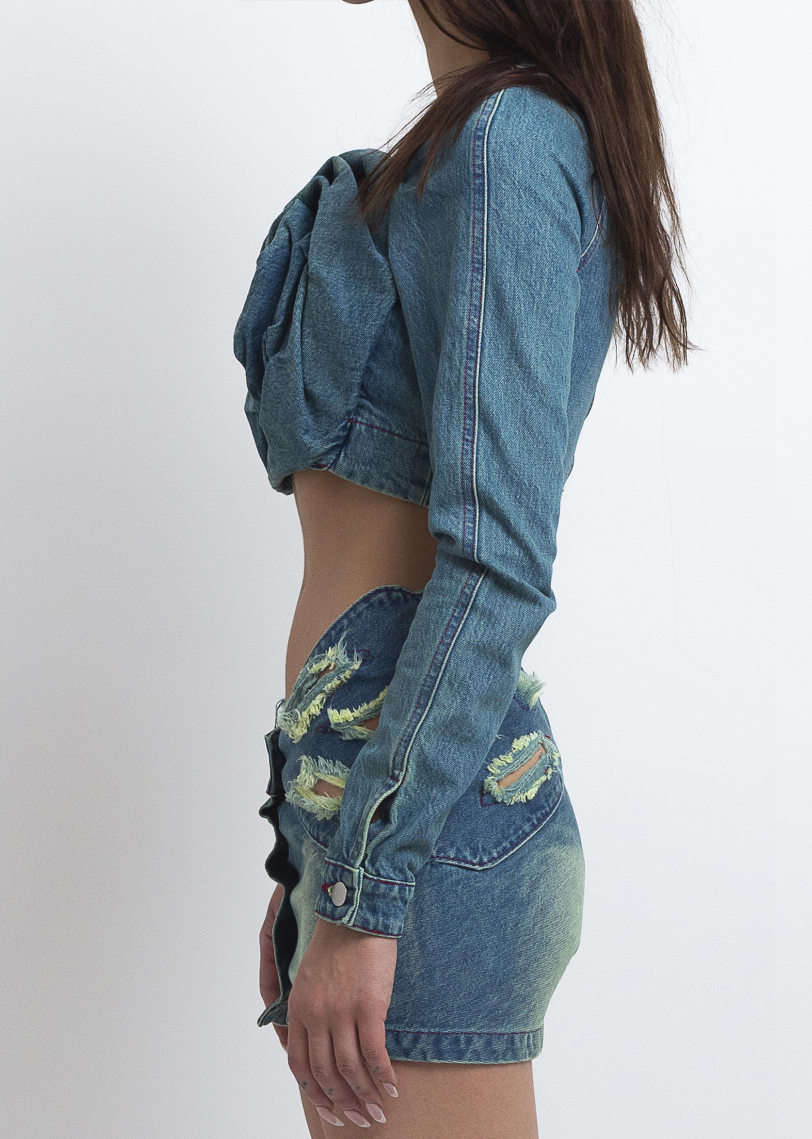 MASHA POPOVA のホルターネック デニム トップス Ash Blue Bandana Top £150 - Masha Popova