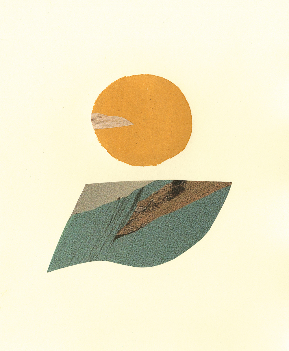 Sun Over Queenstown, 2018, newsprint & ink on paper