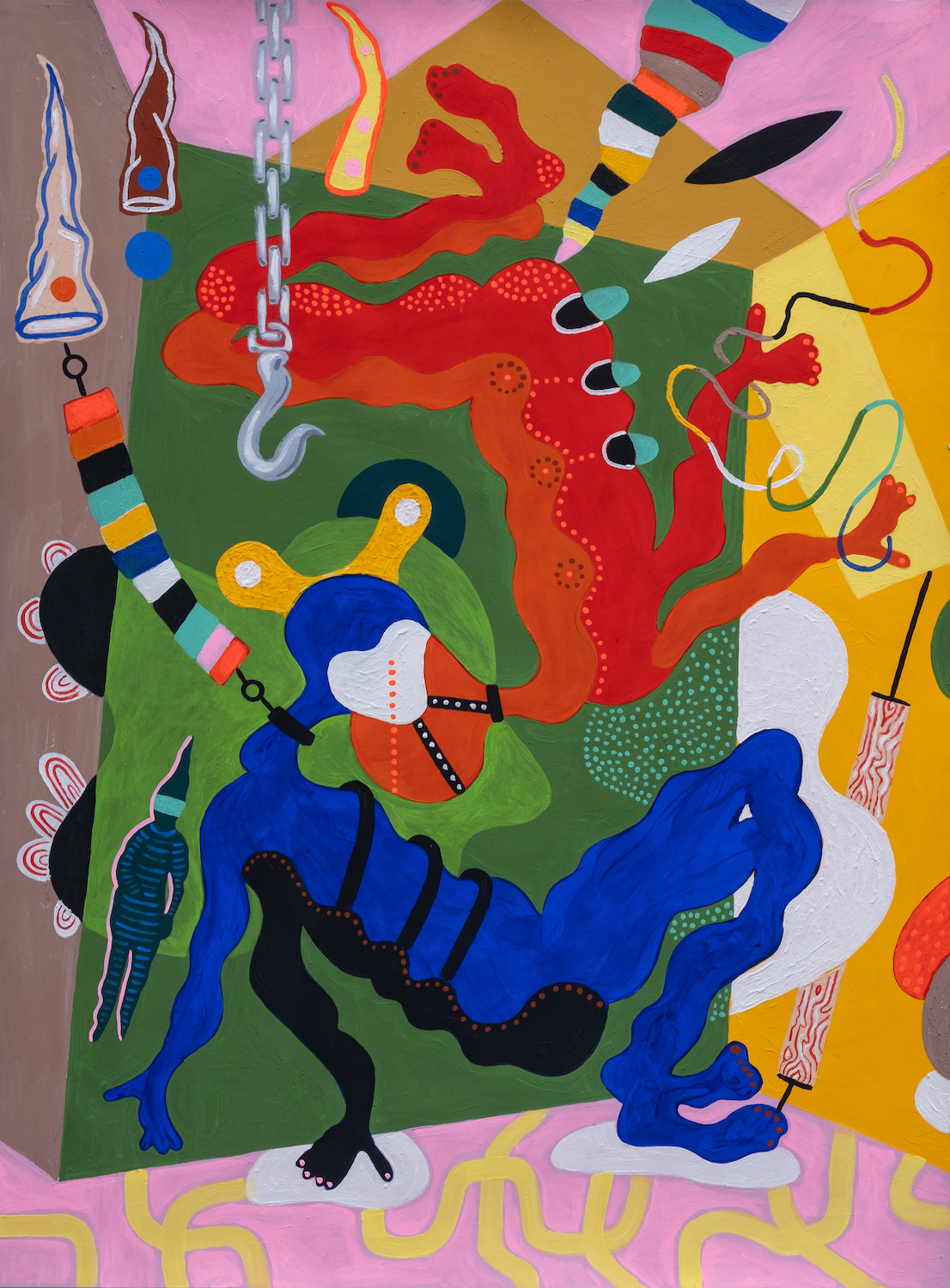 Itself and the Reflection of Itself, 2020, Kremer pigments, Flashe, acrylic on paper, 30 x 24 in.