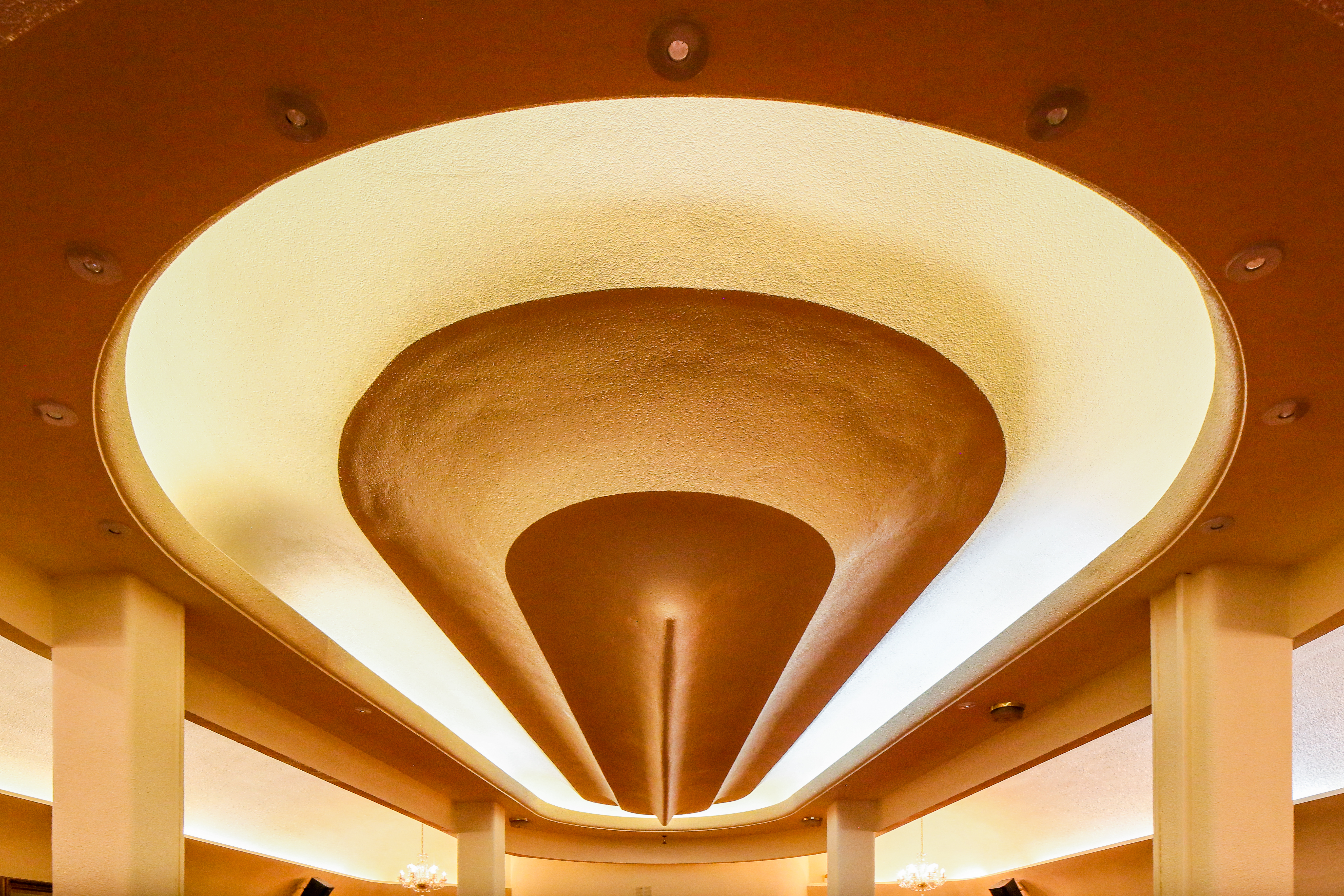 Ceiling Detail, Zoroastrian Centre, Former Grosvenor Cinema, 1936, Rayners Lane, Harrow, London. Photo credit: Sirj Photography