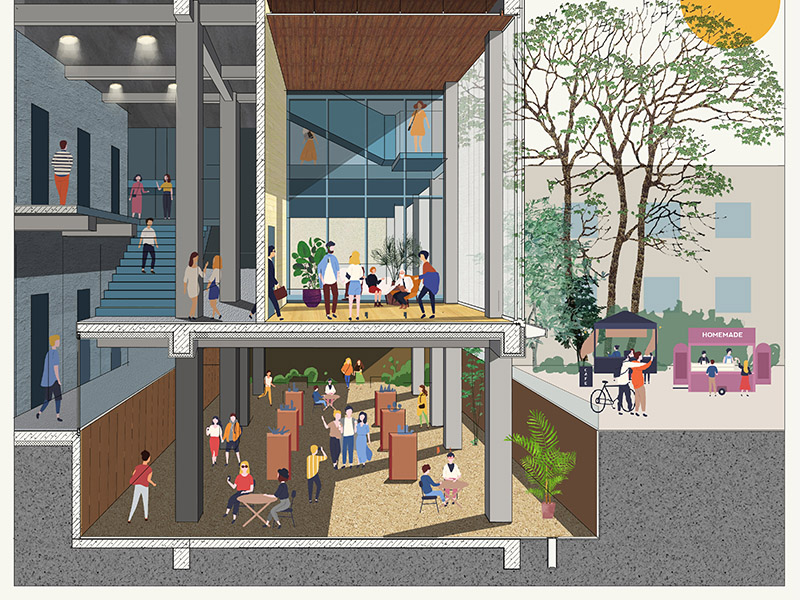 叠厢书院—学生宿舍综合体设计三年级