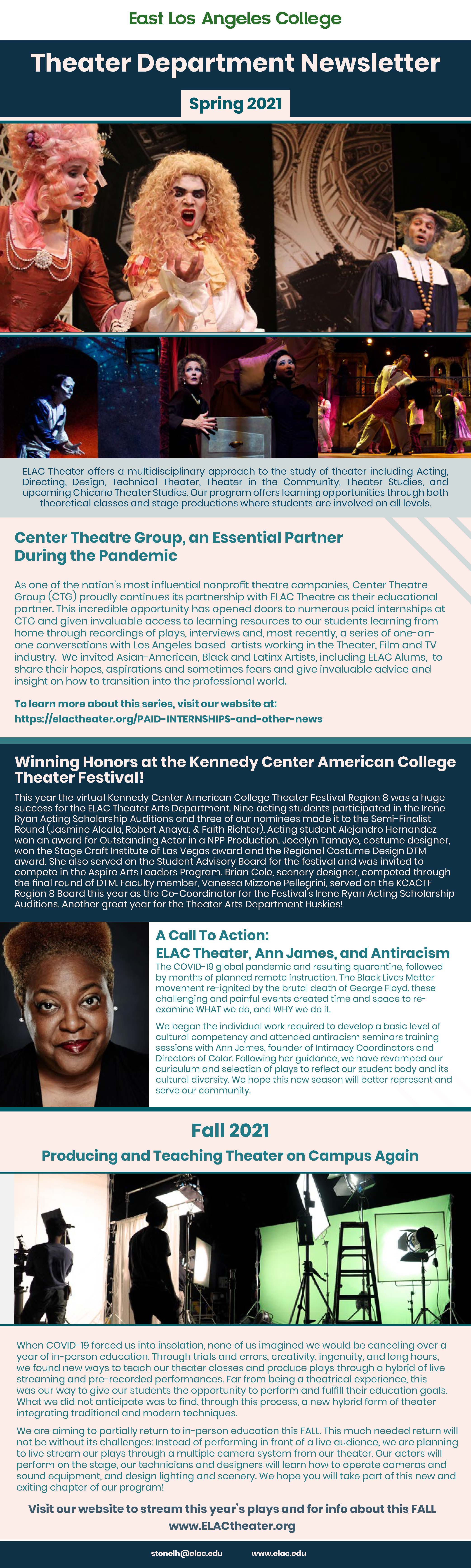 Image of the newsletter for spring 2021. See PDF link on the page for complete content and details 