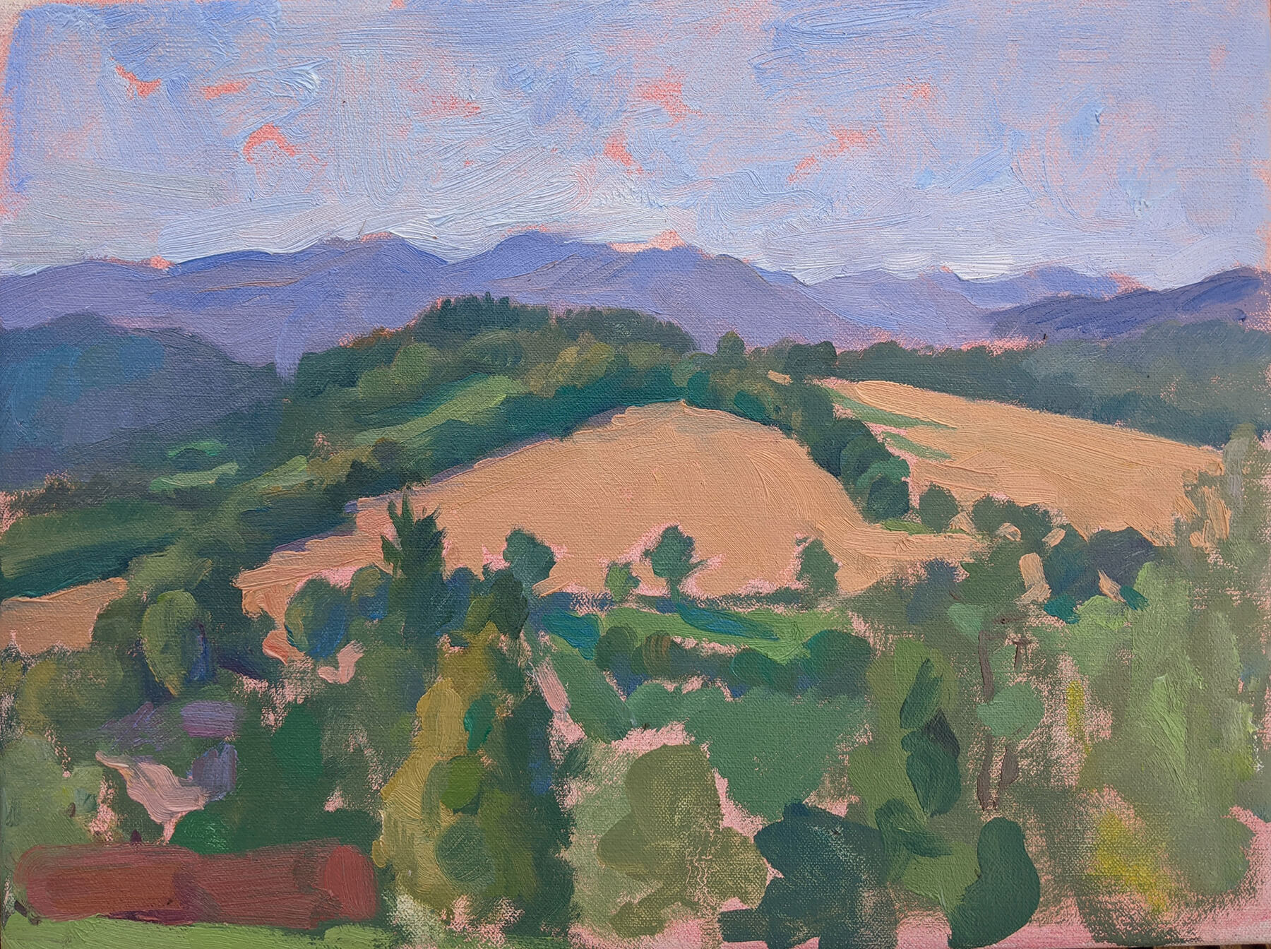 Henrietta CharterisIndian summer's day, towards Ben Vorlich from The Knock, Crieff 30cm x 40cmOil on canvas£650 unframed