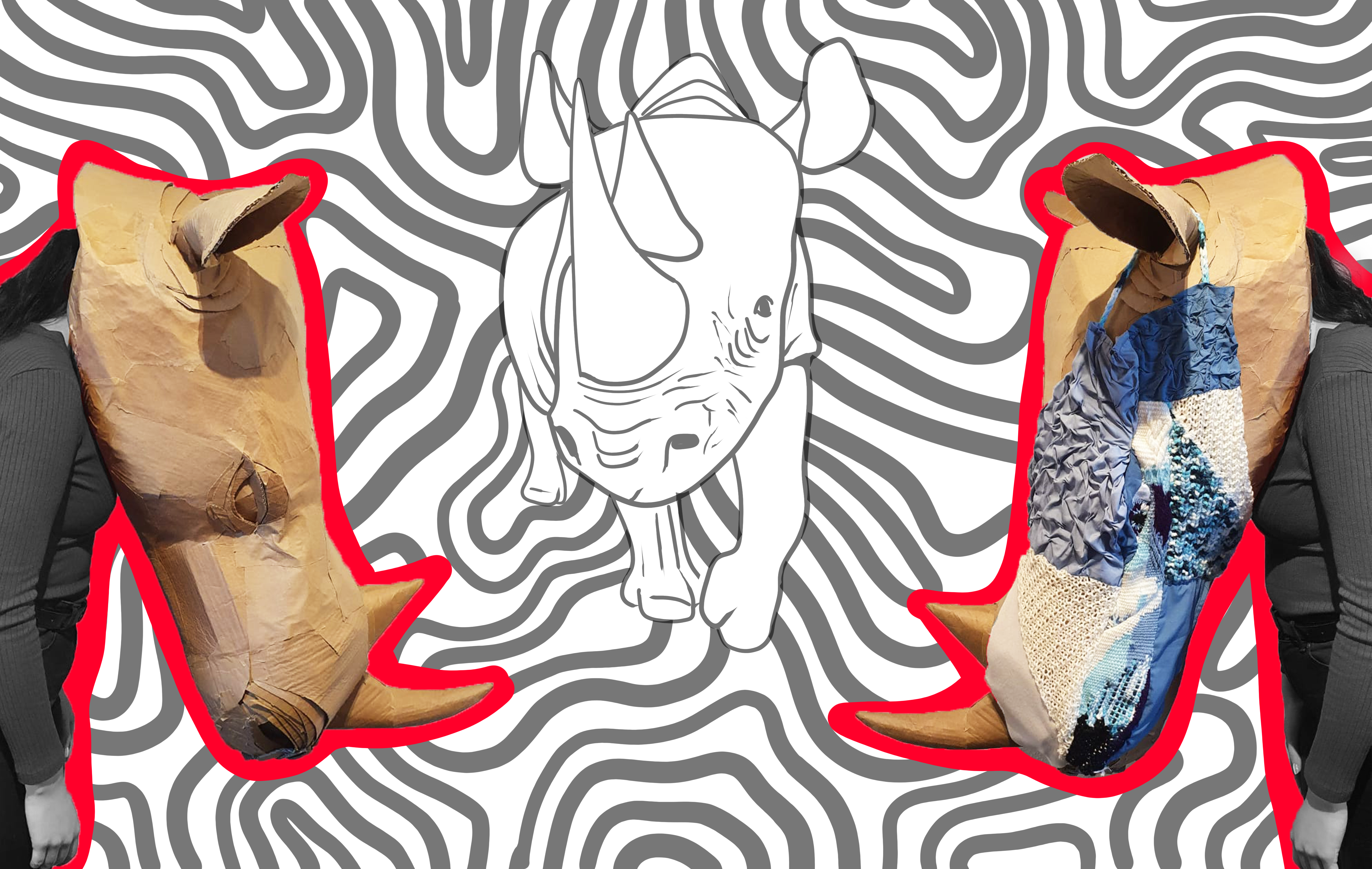 Cardboard mask - Rhinoceros