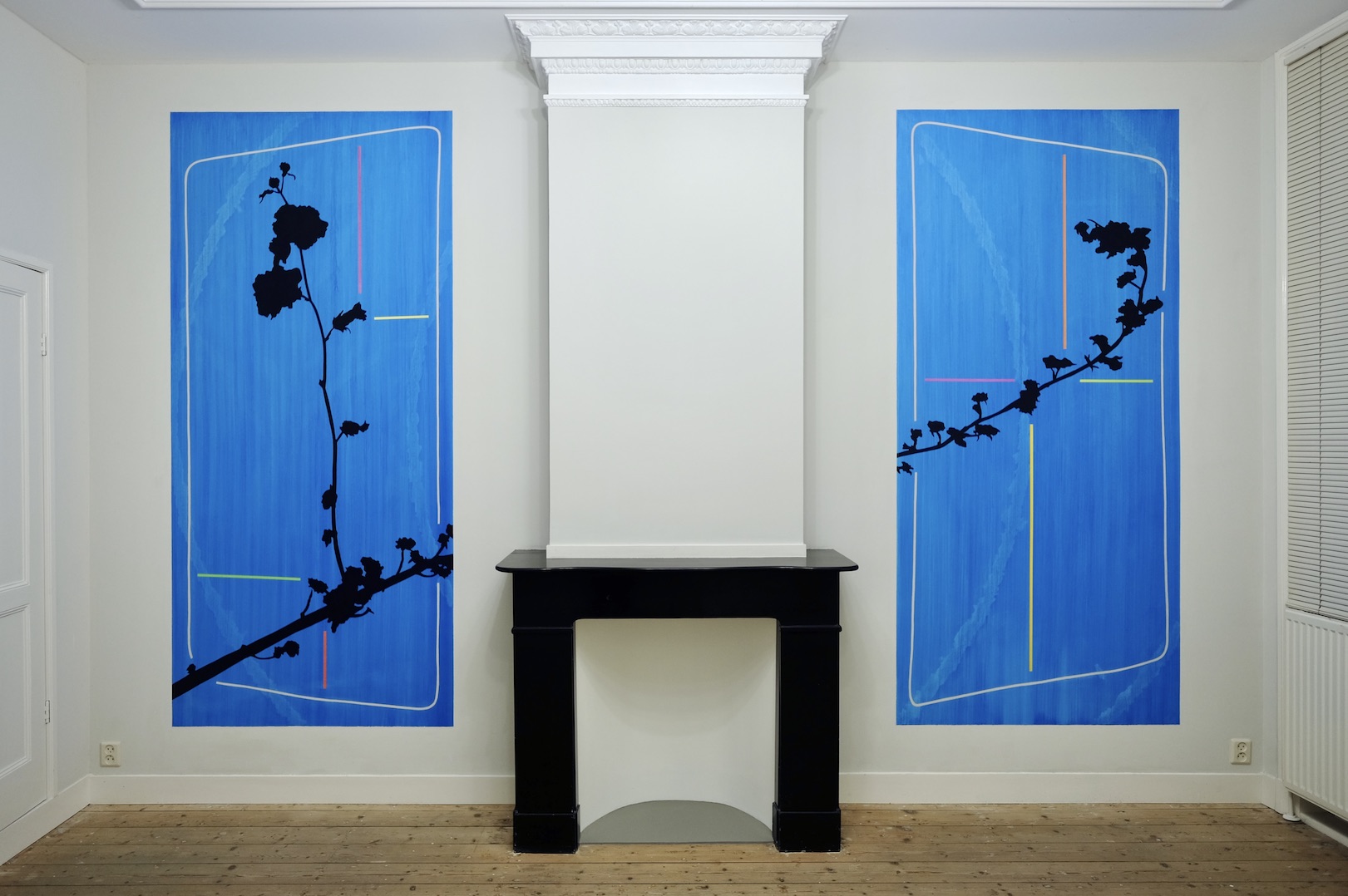 As ensembles go by, no. 6. ‘Control variations’, 2025, acrylic on wall, each 250 x 115 cm.