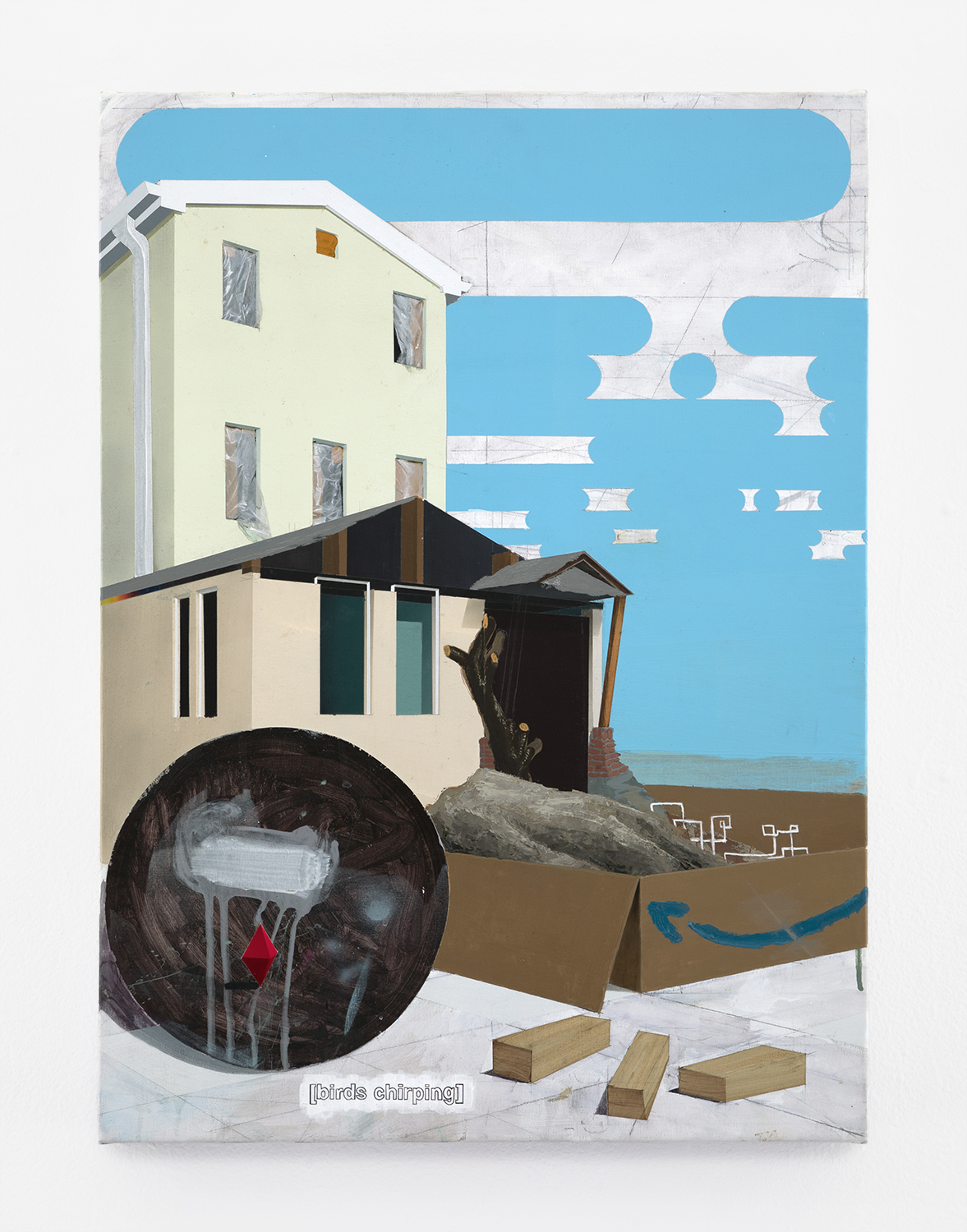 3728 77th St, Queens; Acrylic and Oil Paint and Pencil on Canvas; 27x20"