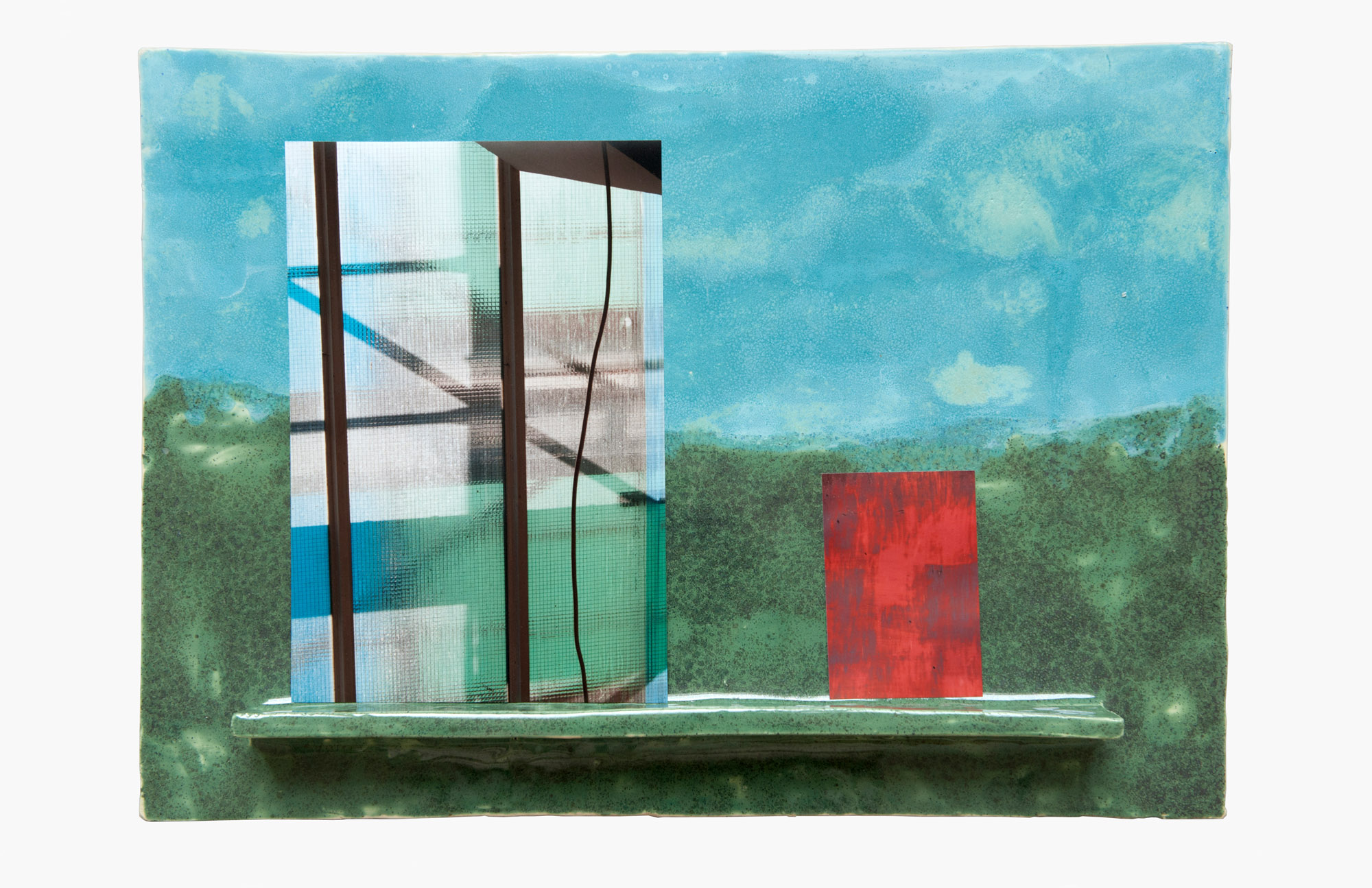 how the hand softens the mind (2015), mounted C-Prints, glazed ceramic, 30 x 45 x 5 cm