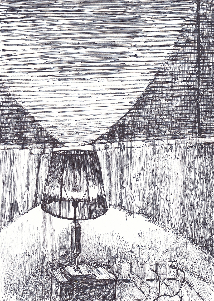 오래된 스탠드, 2020, pen on paper, 27.9*21(cm)