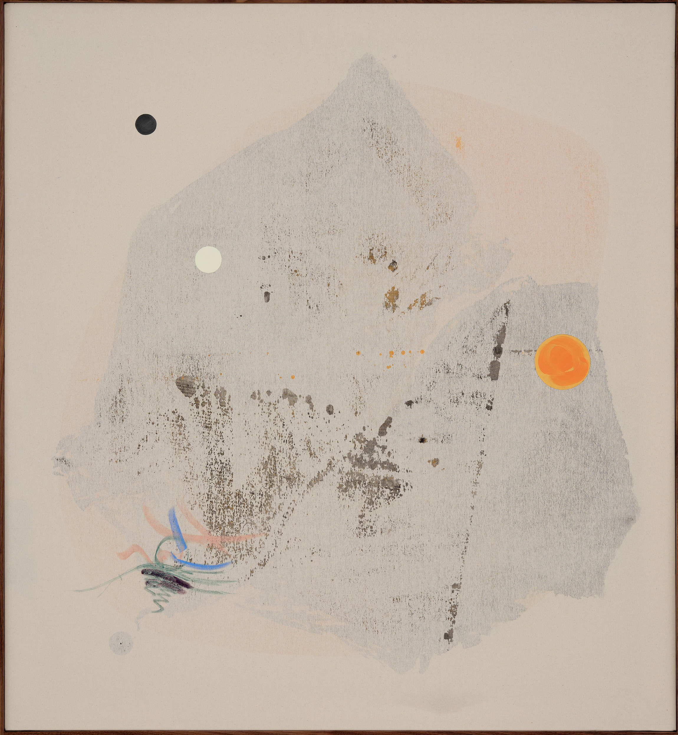 Repository, 2022, acrylics on canvas, walnut frame, 155 x 143 cm