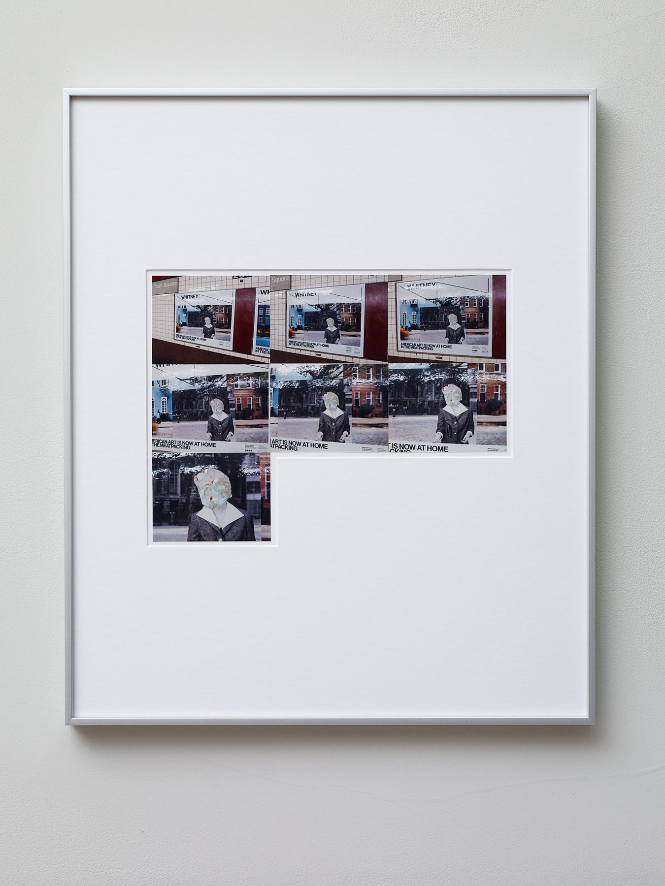 Joëlle Tuerlinckx Photomontage 'PLAN B -série b' (#8) ('New York - 'Tête d'affiche' 8.06.2015, 15:06:38 - 15:06:40'), 2021 Photo: Stephen White and Co