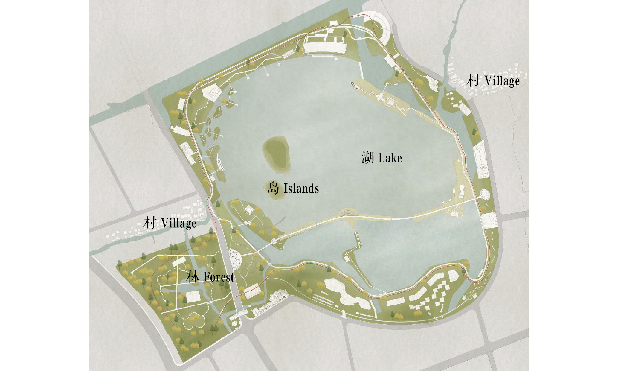  A small charming train will bring visitors around the park to the village nearby, transformed by our friends Hexia into an art hotspot.