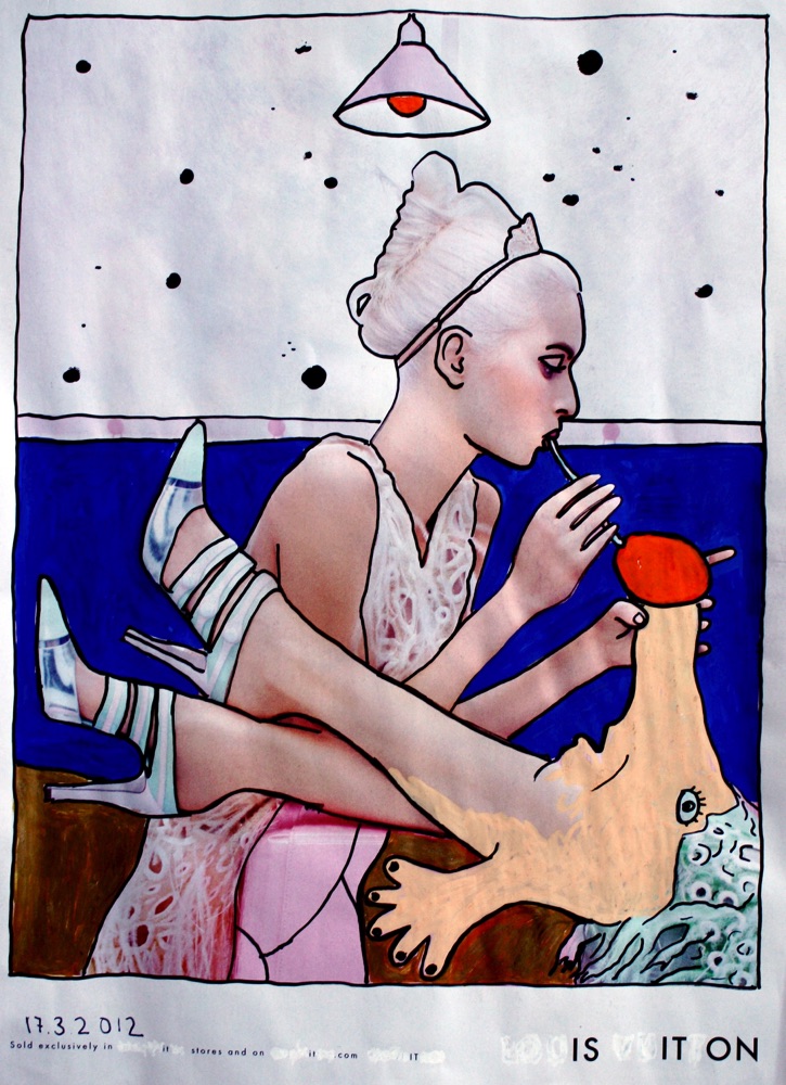 Is it on, acrylic on magazine paper, A4