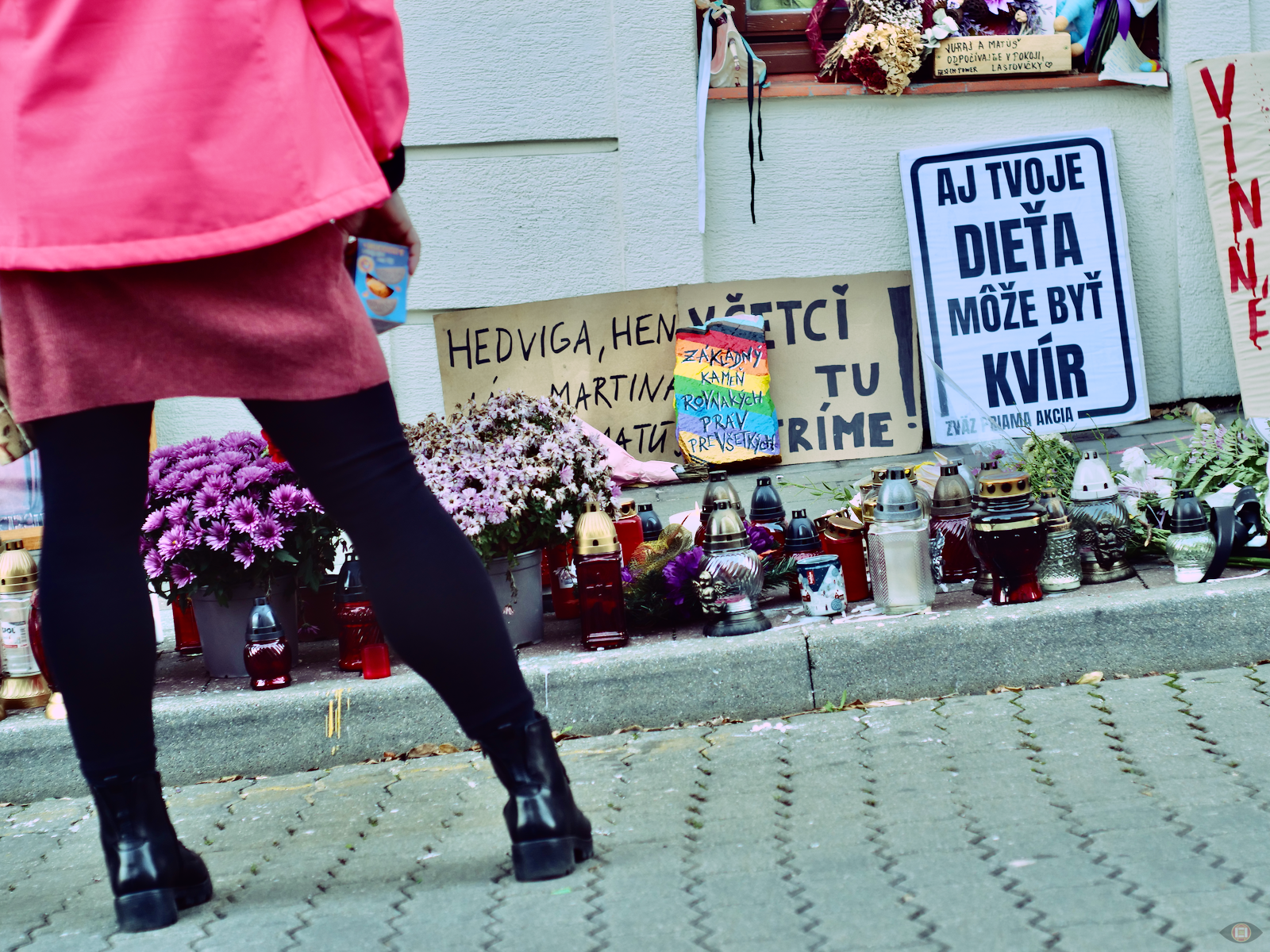 Memorial to Juraj Vankulič & Matúš Horváth, victims of the anti-queer terrorist murders of October 12, 2022