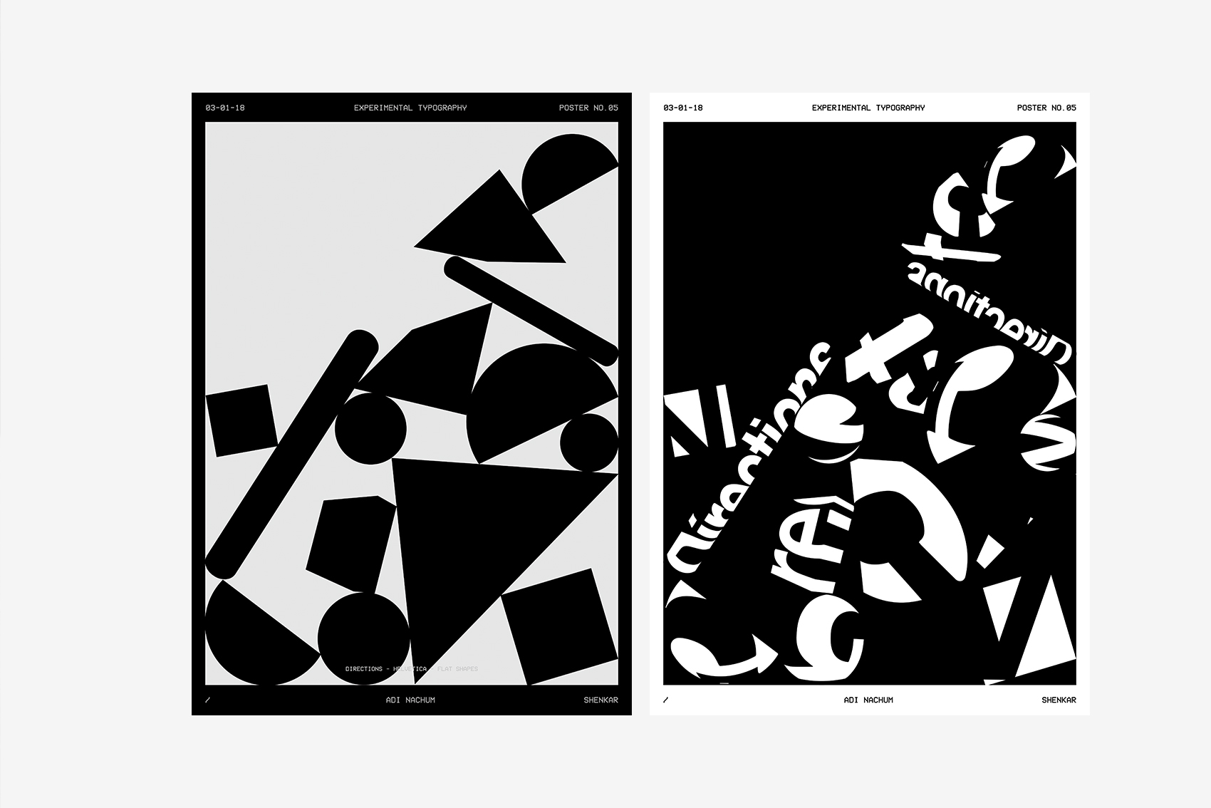 Deconstructed, typographic experiments exploring Helvetica’s readability, 2018