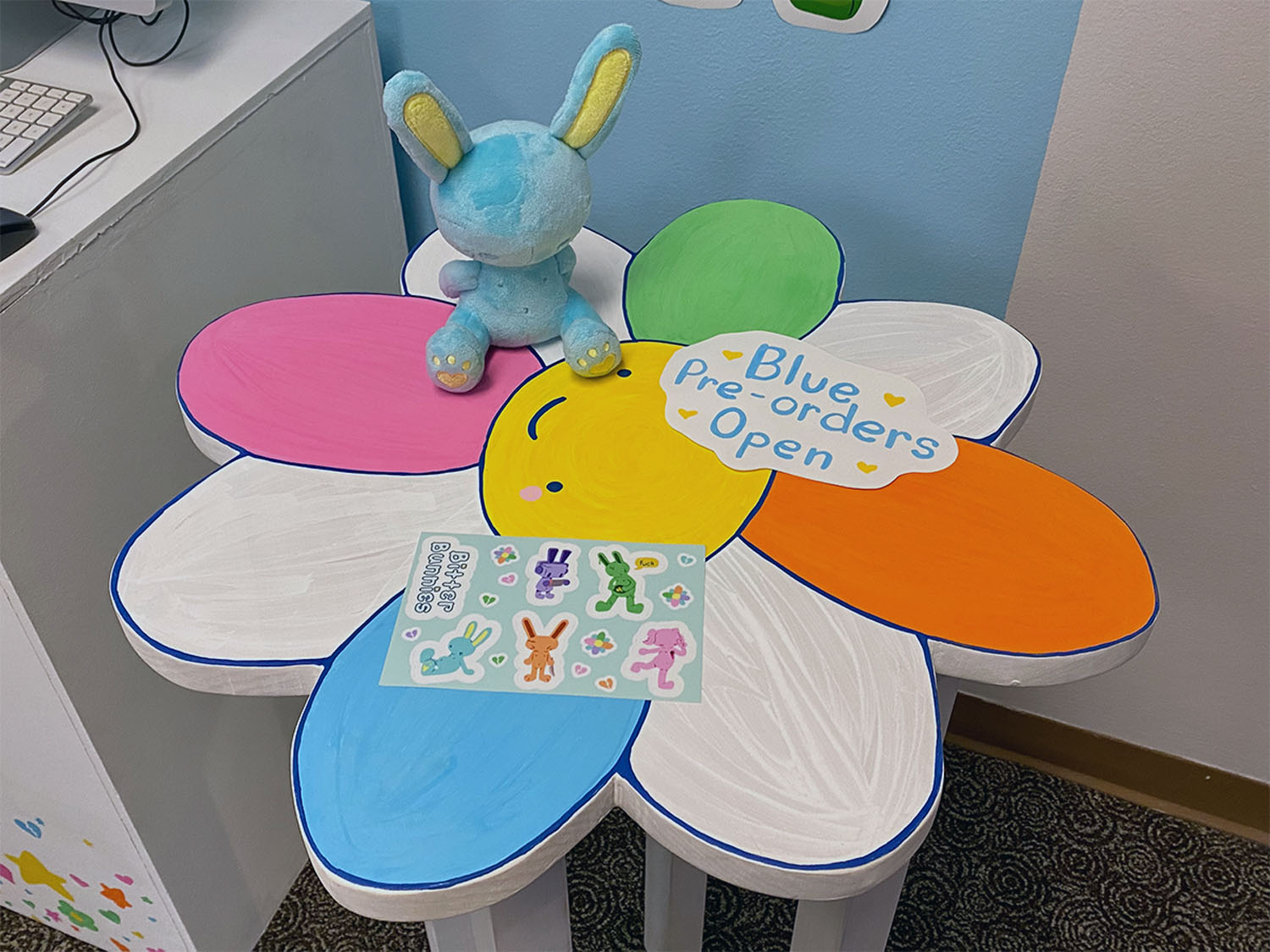 Smiling TableAcrylic Paint on Wood, 21&rdquo;x38&rdquo;, 2021