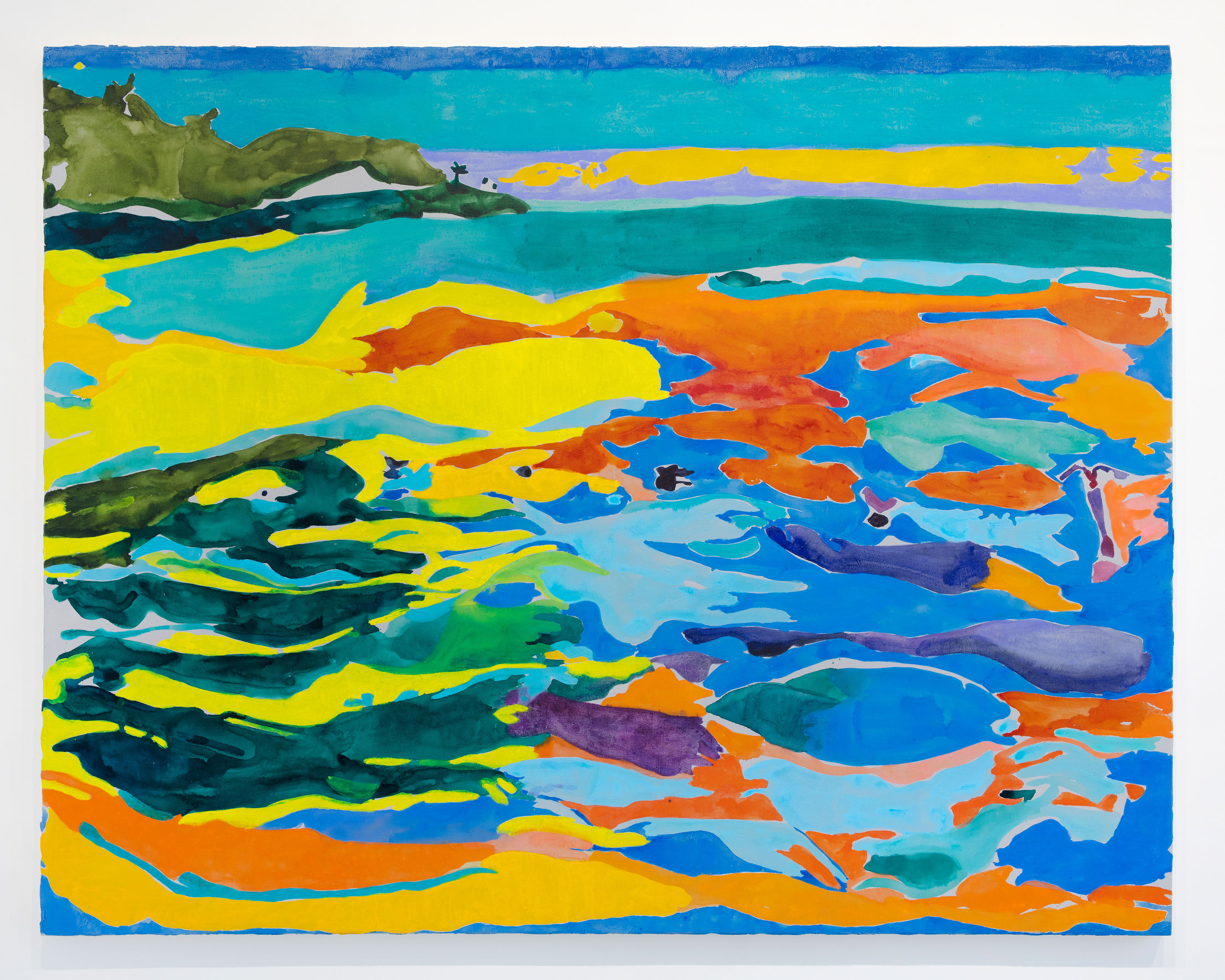 Tinto de verano (Summer red), 2024, 48” x 60" / 122cm × 152.5cm. Watercolour and gouache on canvas.