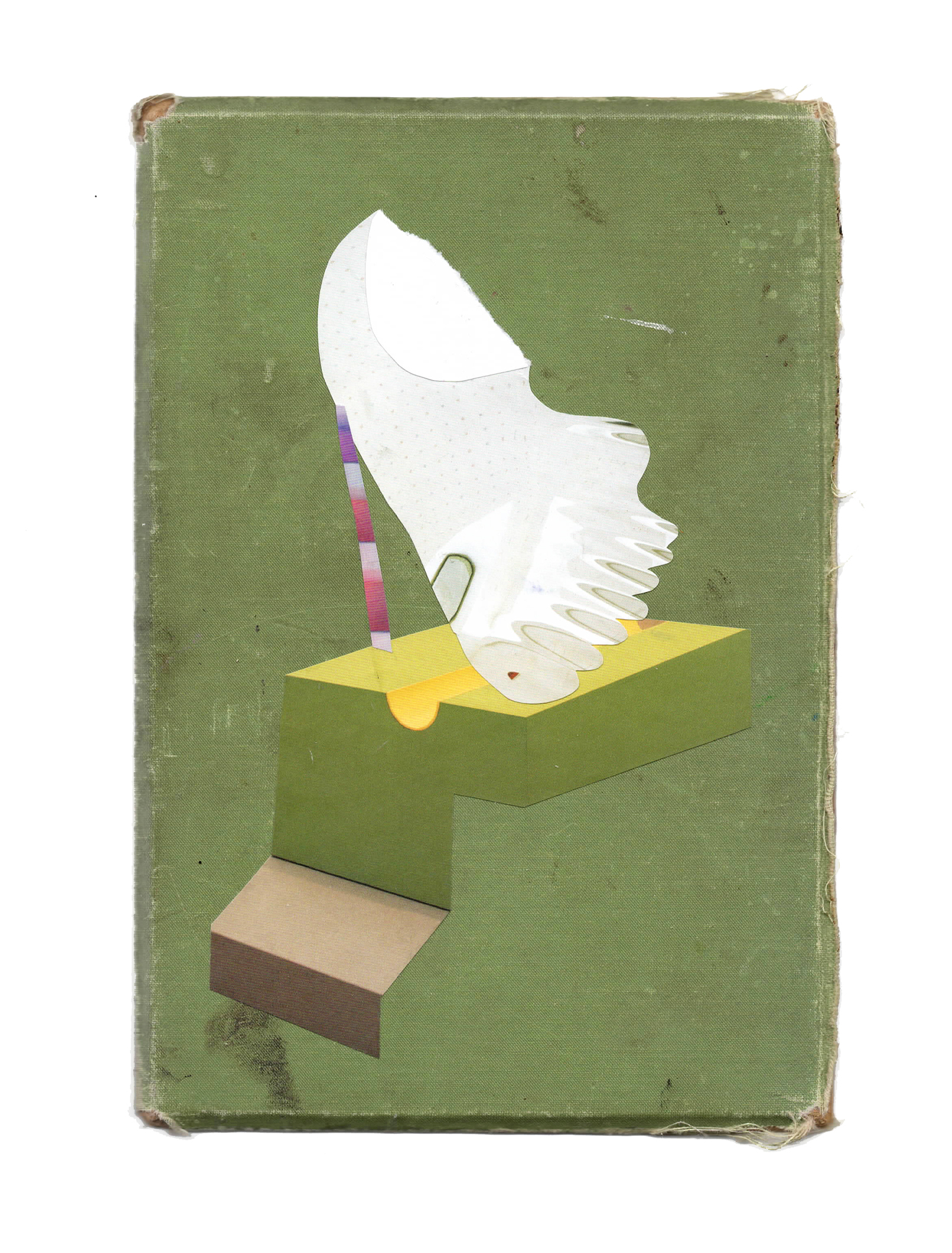 'Stage' collage on cloth cover