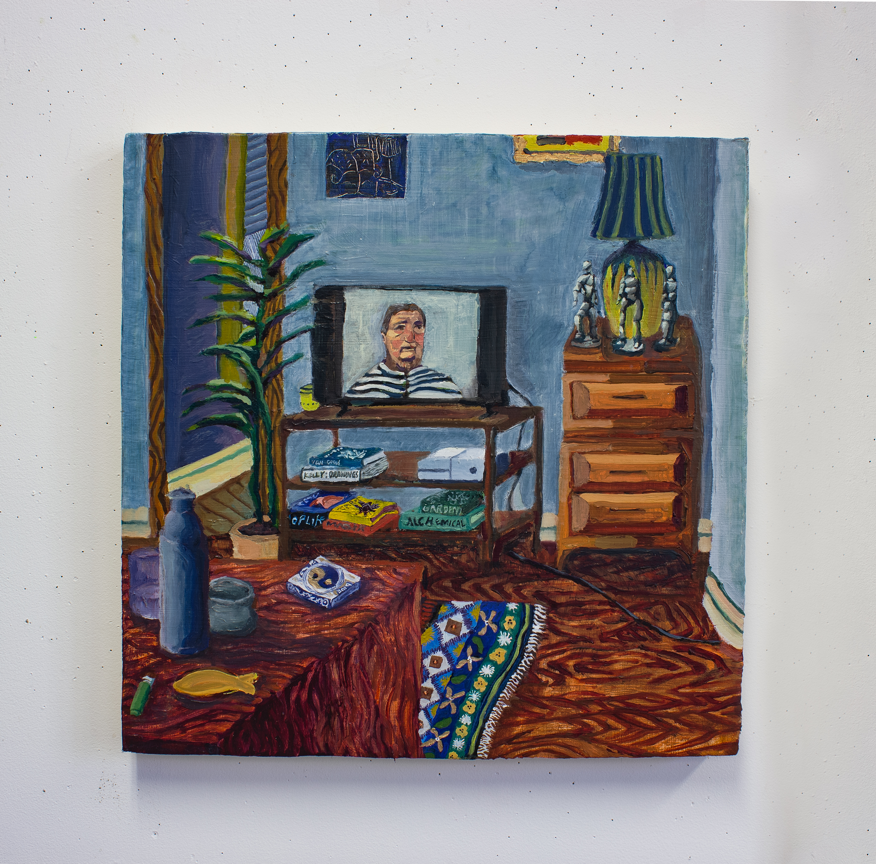 Chicago Living Room, 20in x 20in, oil on panel, 2020