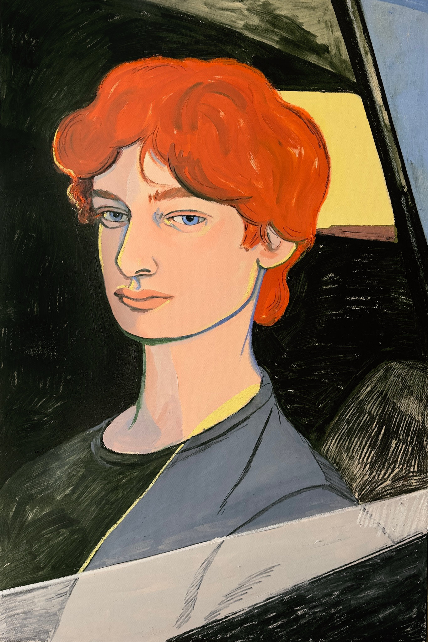 "Roberto" Oil and charcoal. 120X80cm. 2025