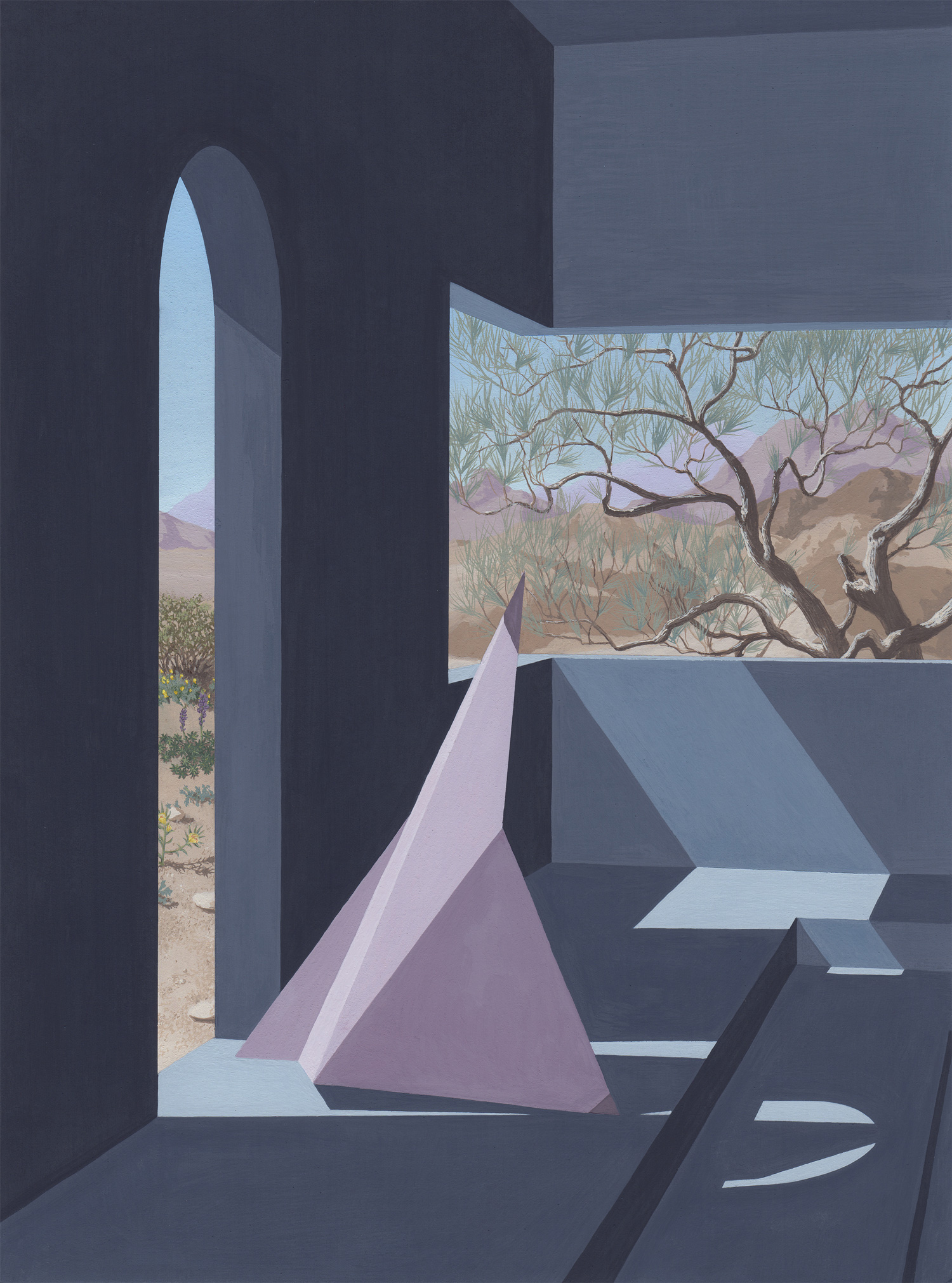 Imaginary Shelter, 2021, gouache on hot pressed paper, 12 1/8 x 9 inches.