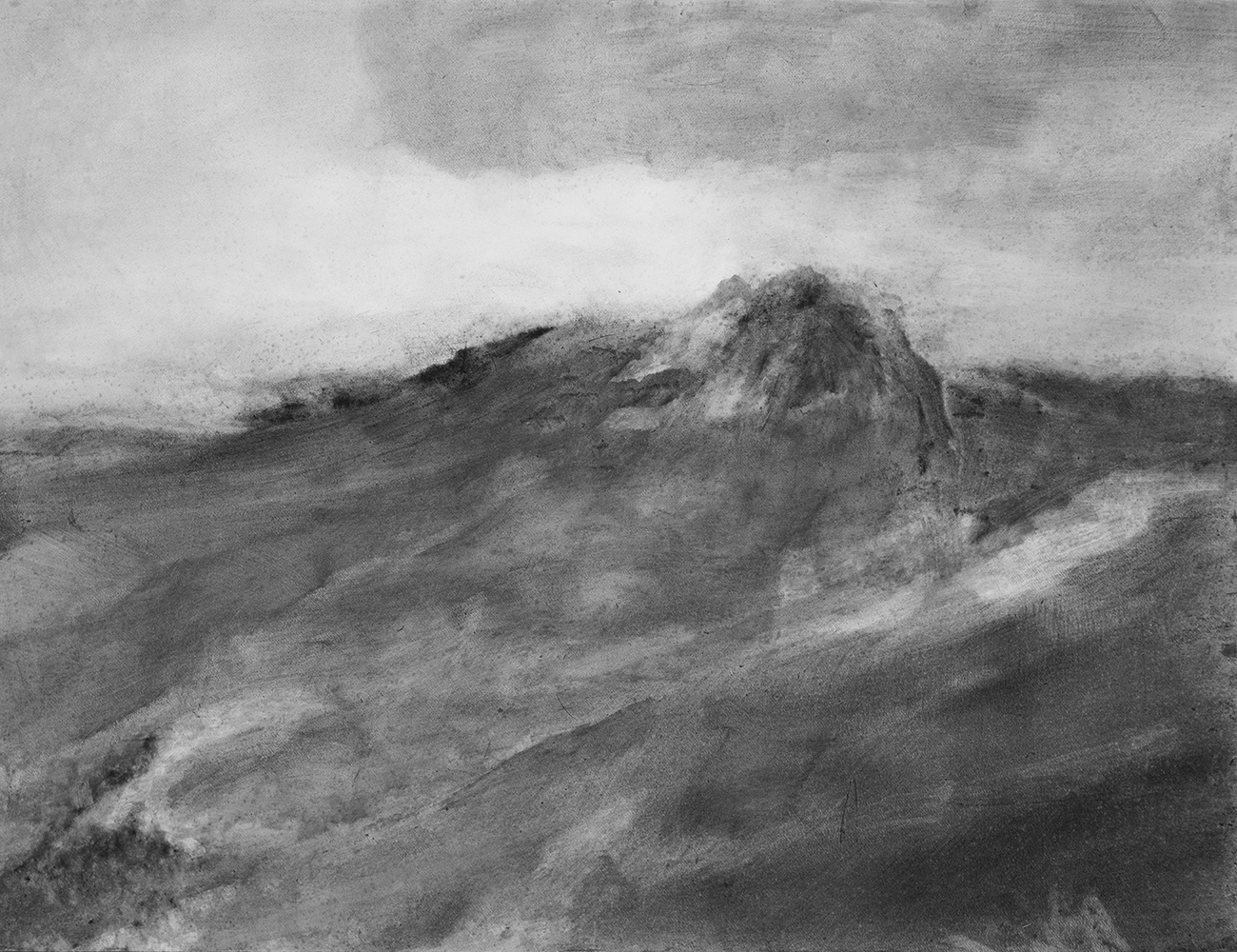 Roches, nuagesgouache on paper mounted on canvas86 x 113 cm, 2018