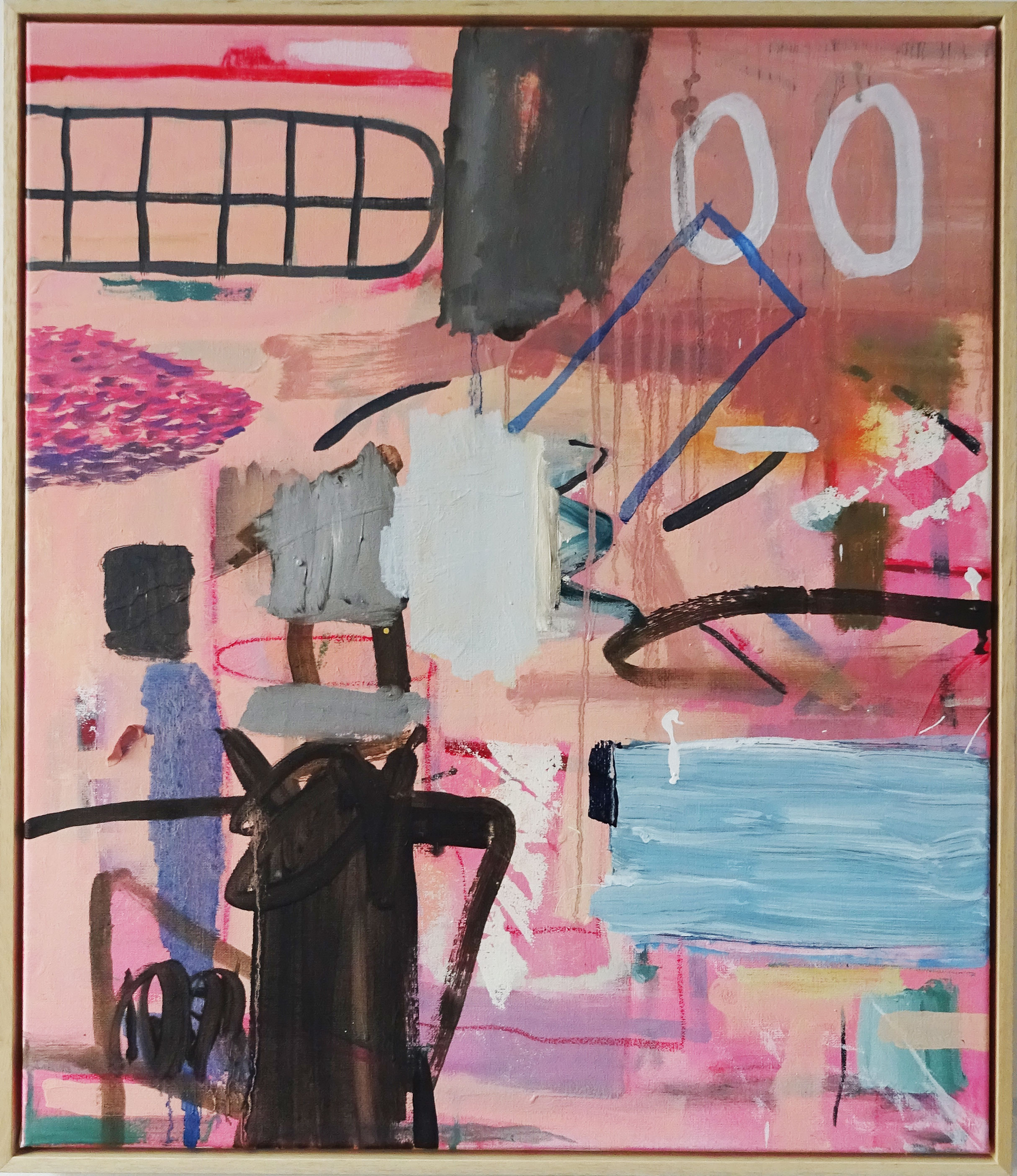 Thanks Albert/ Acrylics, Oil Paint, Wall Paint, Spray Paint, Oil Sticks on Canvas/ 70x60