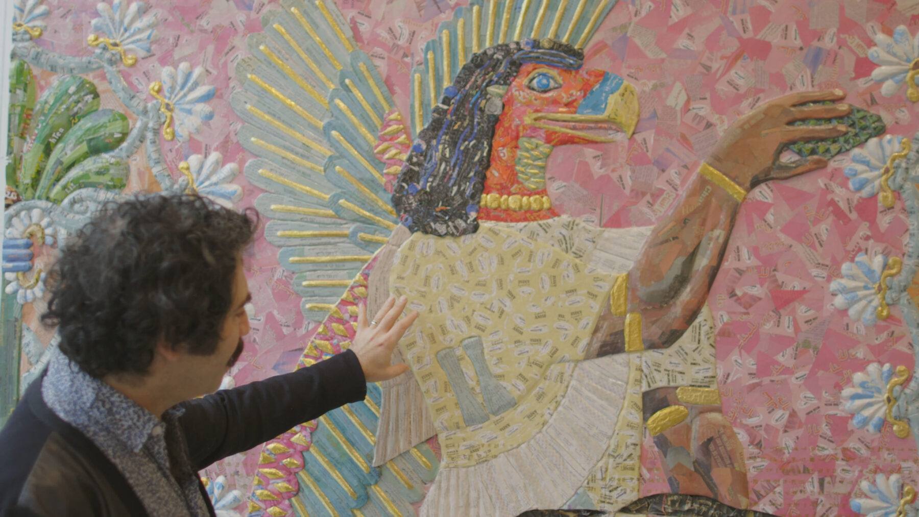 Production still from Art21's Extended Play film "Michael Rakowitz: Haunting the West," 2021.