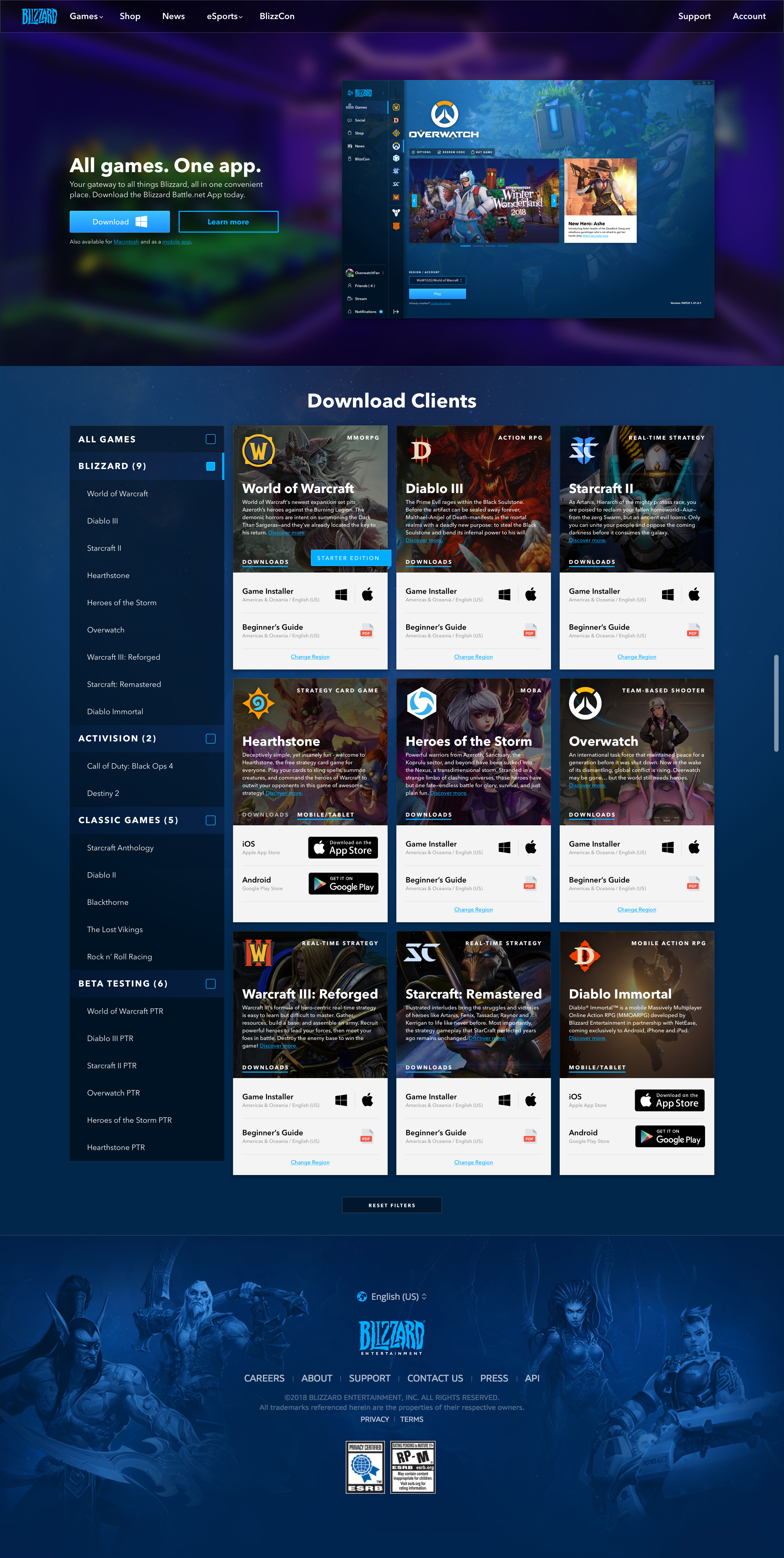 Blizzard updates Battle.Net desktop client page, new images