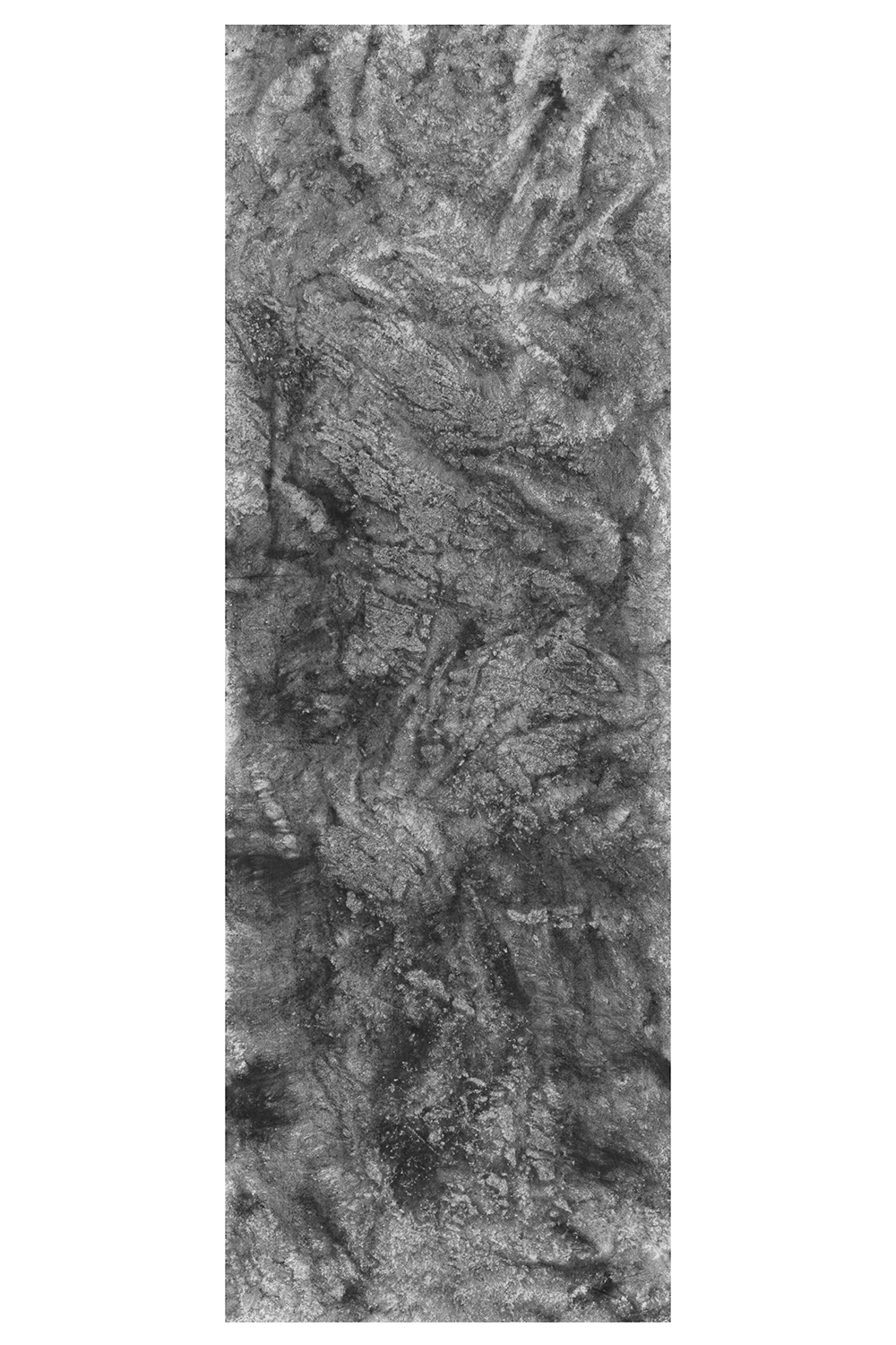 Sentier (V) (recto)encre de Chine et méthylcellulosesur toile, 200 x 71 cm, 2024