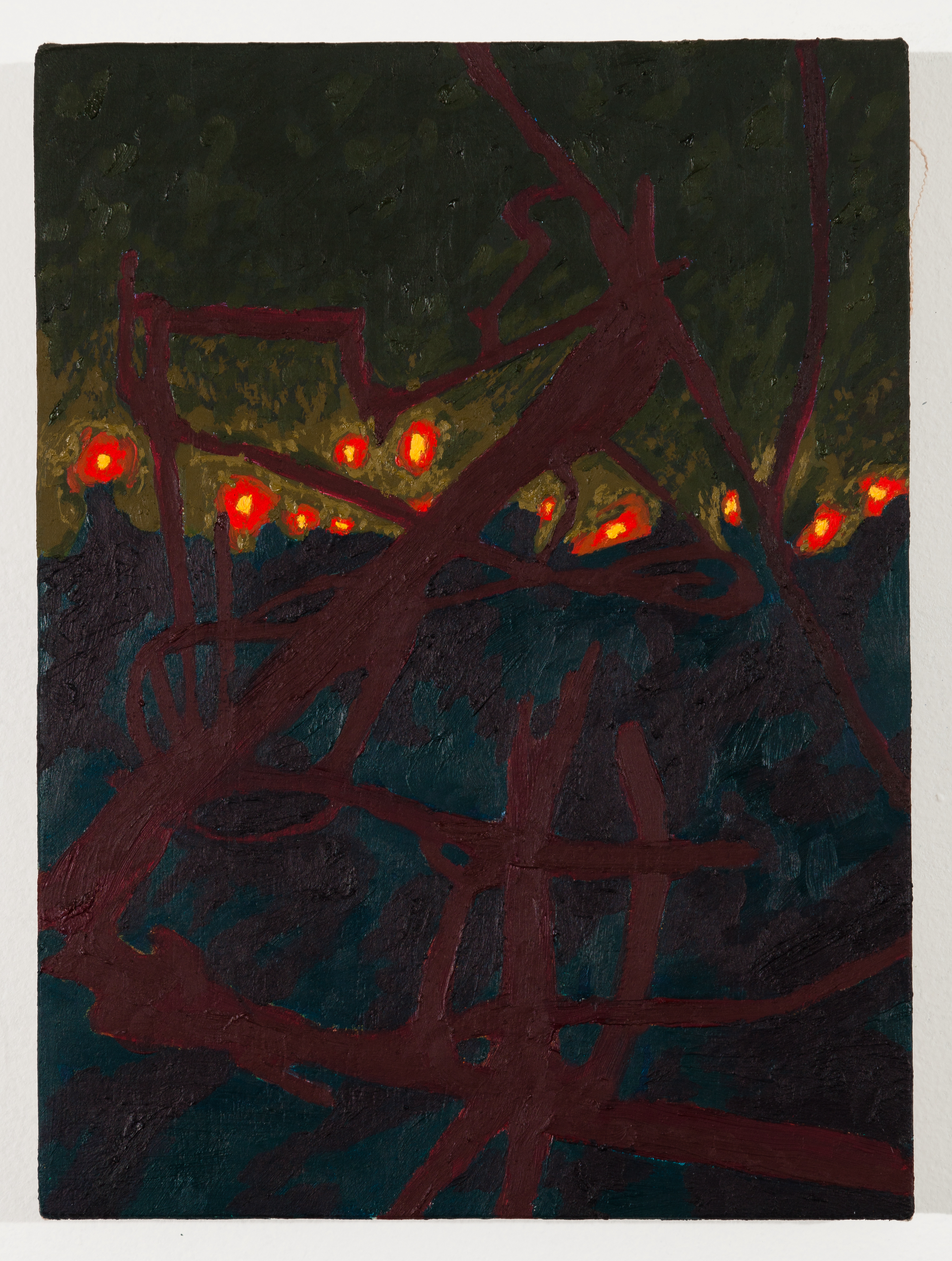 Halogen Bramble, 2023, oil on linen on panel, 9 x 6 inches