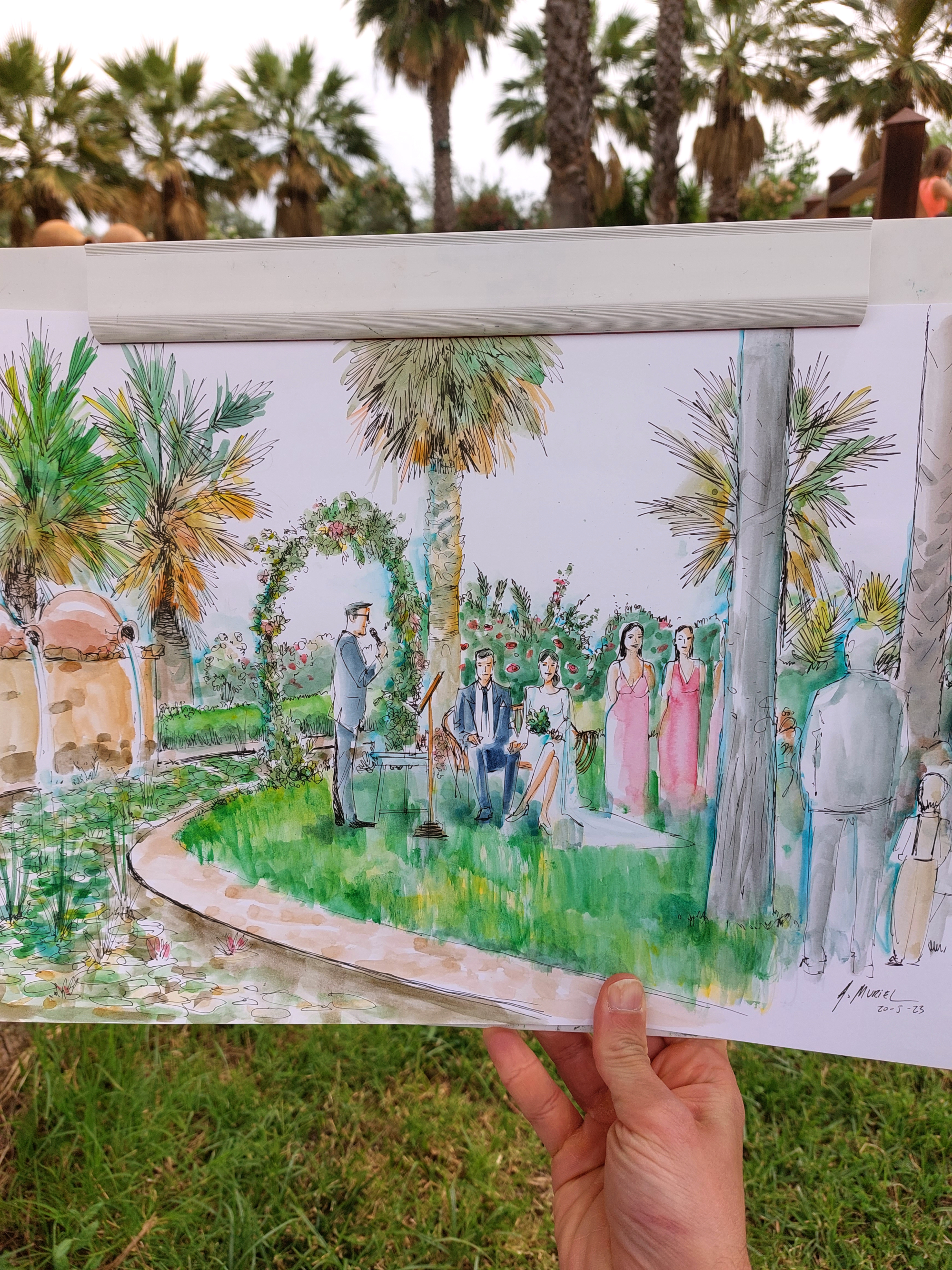 Ilustracion de boda en vivo