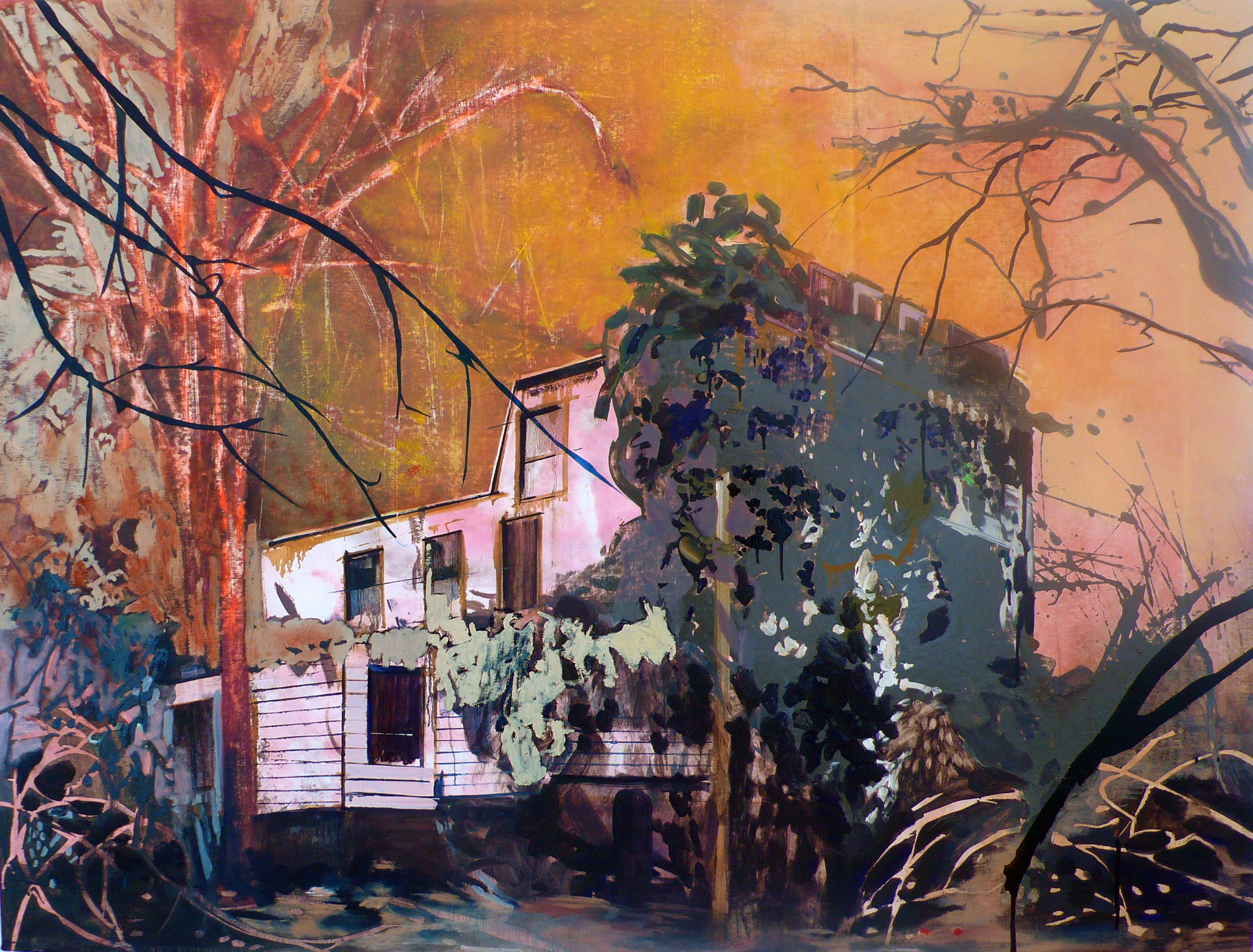 Admiral's Row I, Acrylic and Oil on canvas 46"x61.5" 2011