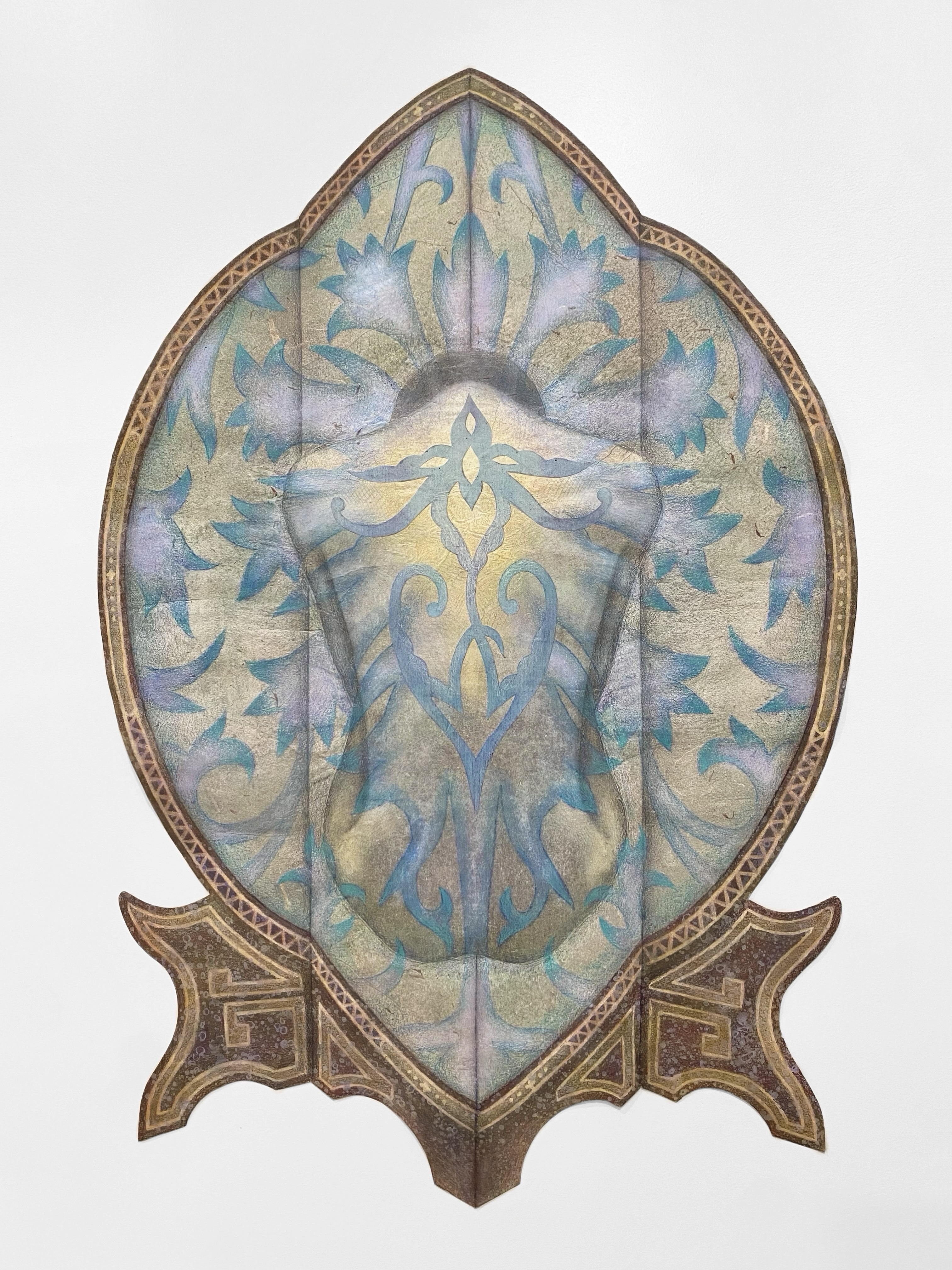 the lonely bloom, 2025, 39.75" x 25.25", mixed media and collage on paper