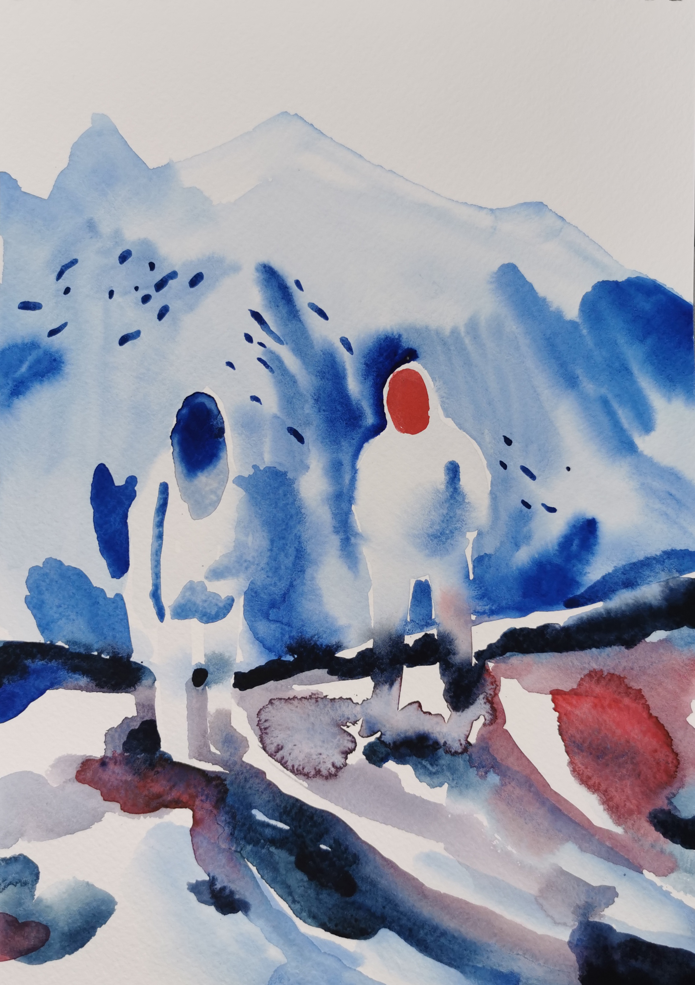 Mountain trip, watercolor on paper, A4, 2024