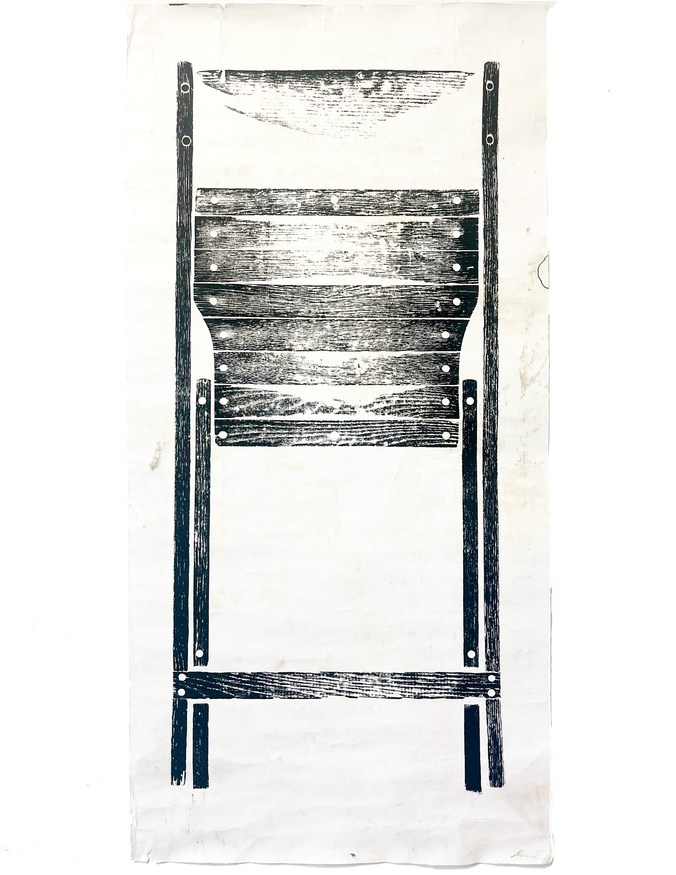 Anatomy of the Crash I, Monoprint with Found Object, 2024