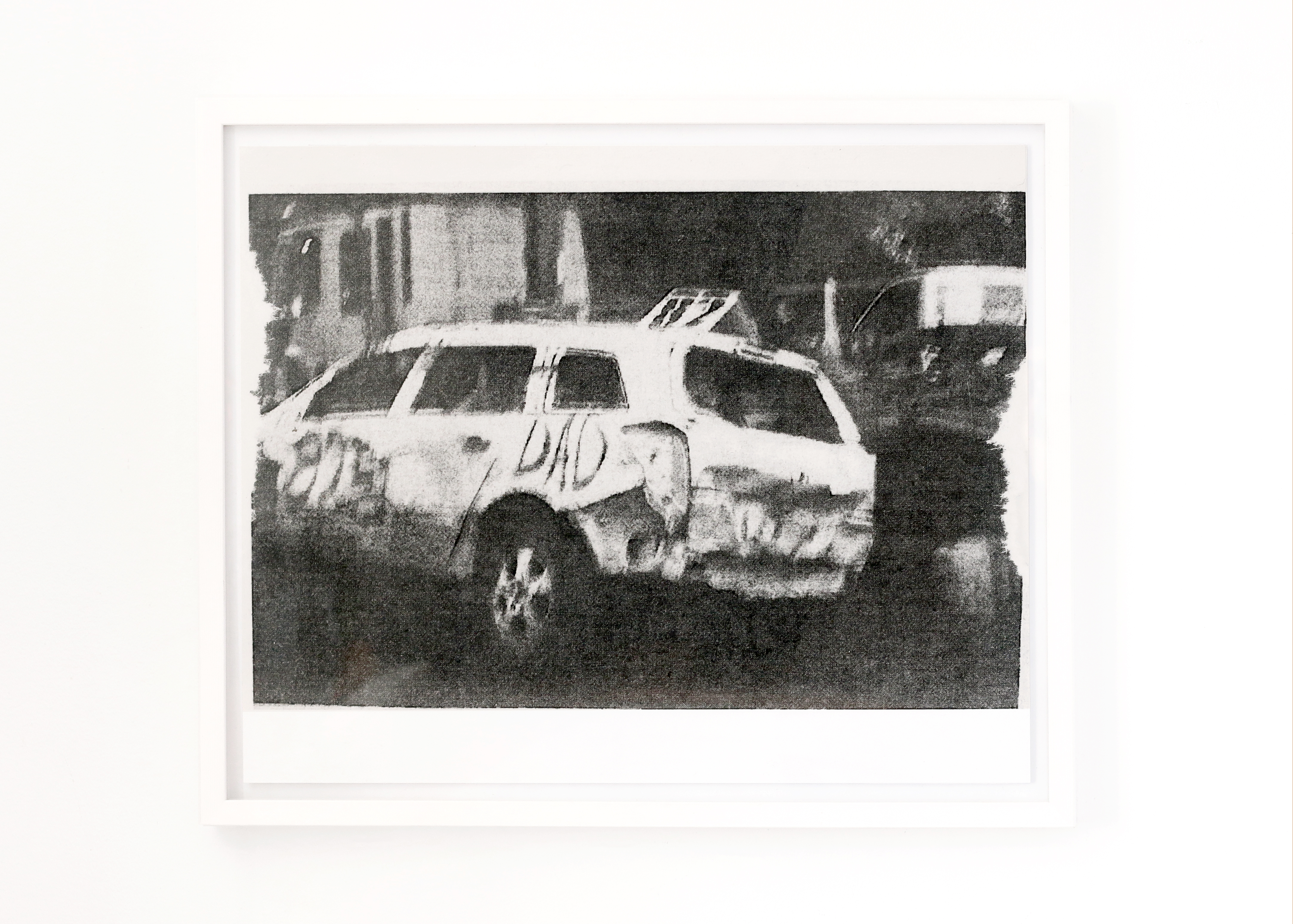 “Dad. Foxhall Ipswich Stadium. Dusk. Spring, 2025”. Handmade Darkroom Print. Artist’s frame. 40 x 50 cm.