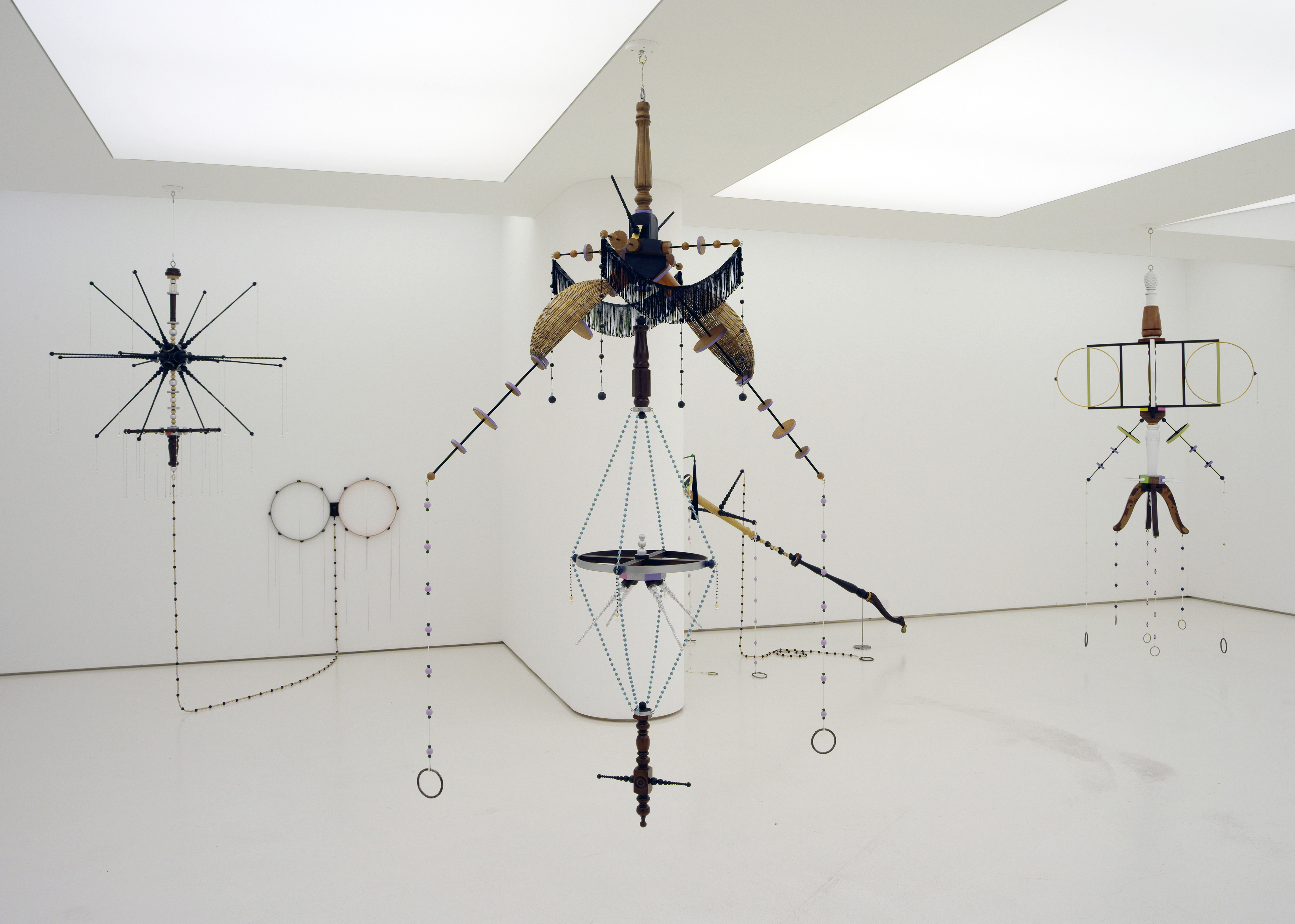 Receiver and Transmitter, 2023, Collected objects, wood, marvel, lace, acrylic, Exhibition view_ Gallery Bundo, Daegu, Korea 