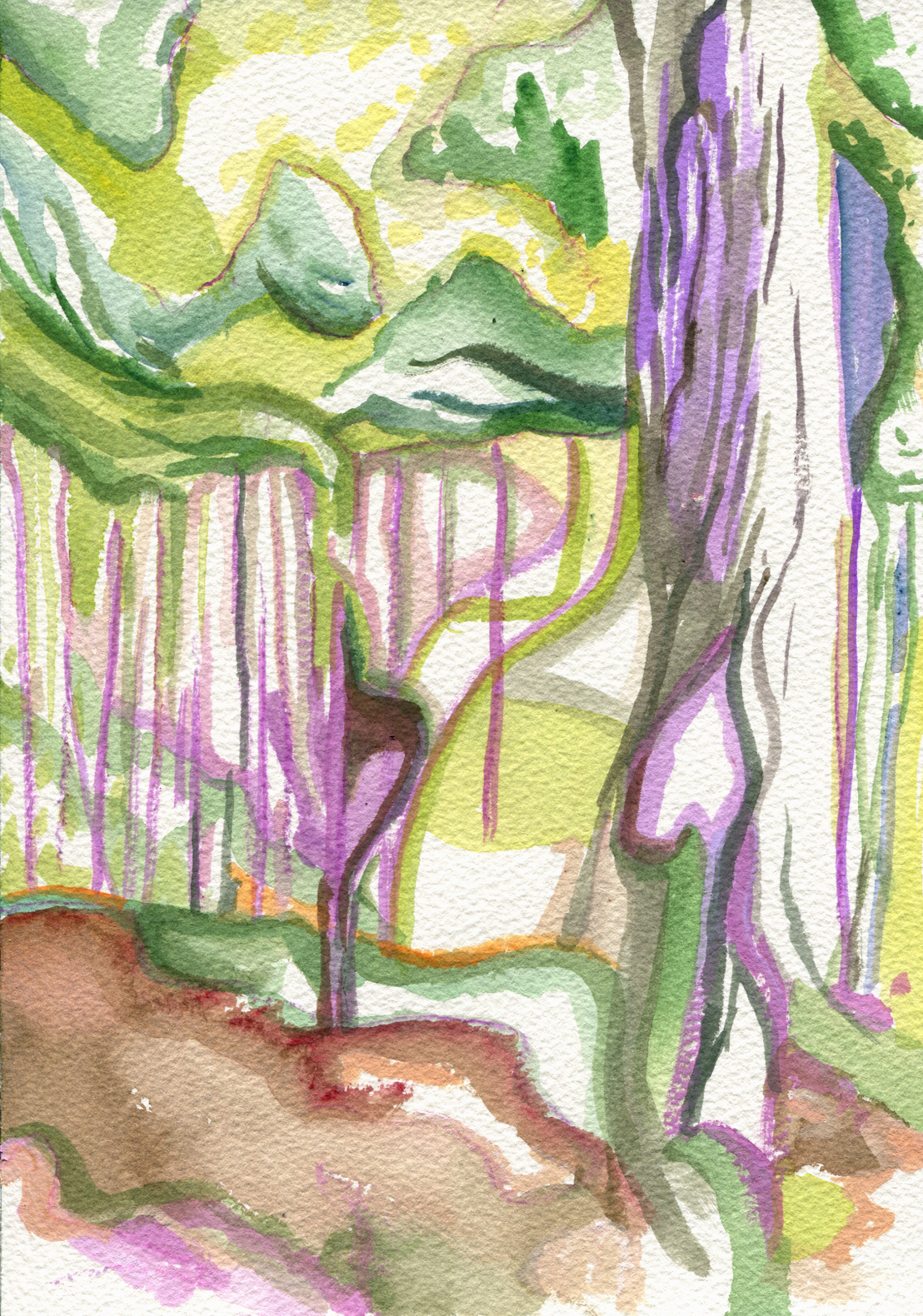 Red Rocks Park, VTJuly 28 2021 12 x 16" watercolor, pencil