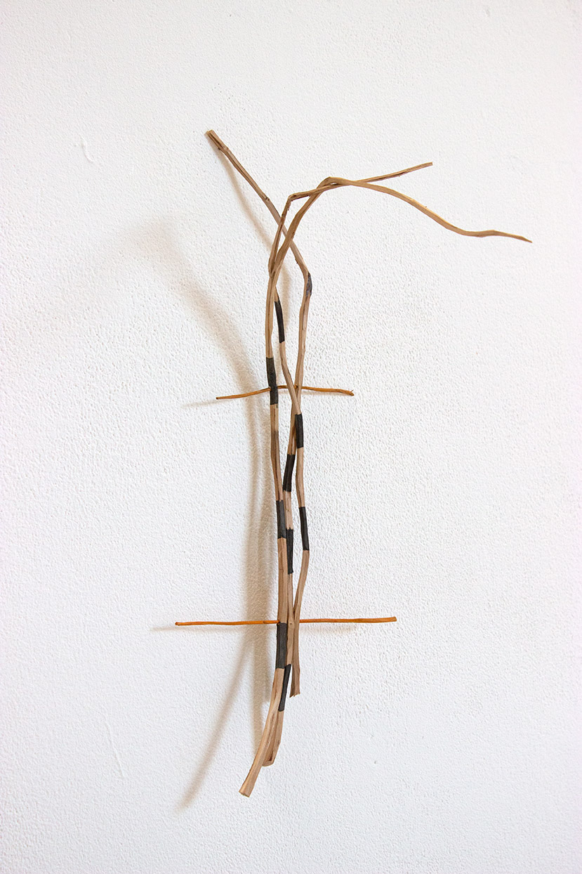 Untitled, Cherry wood, pigment, 15" x 7" x 6